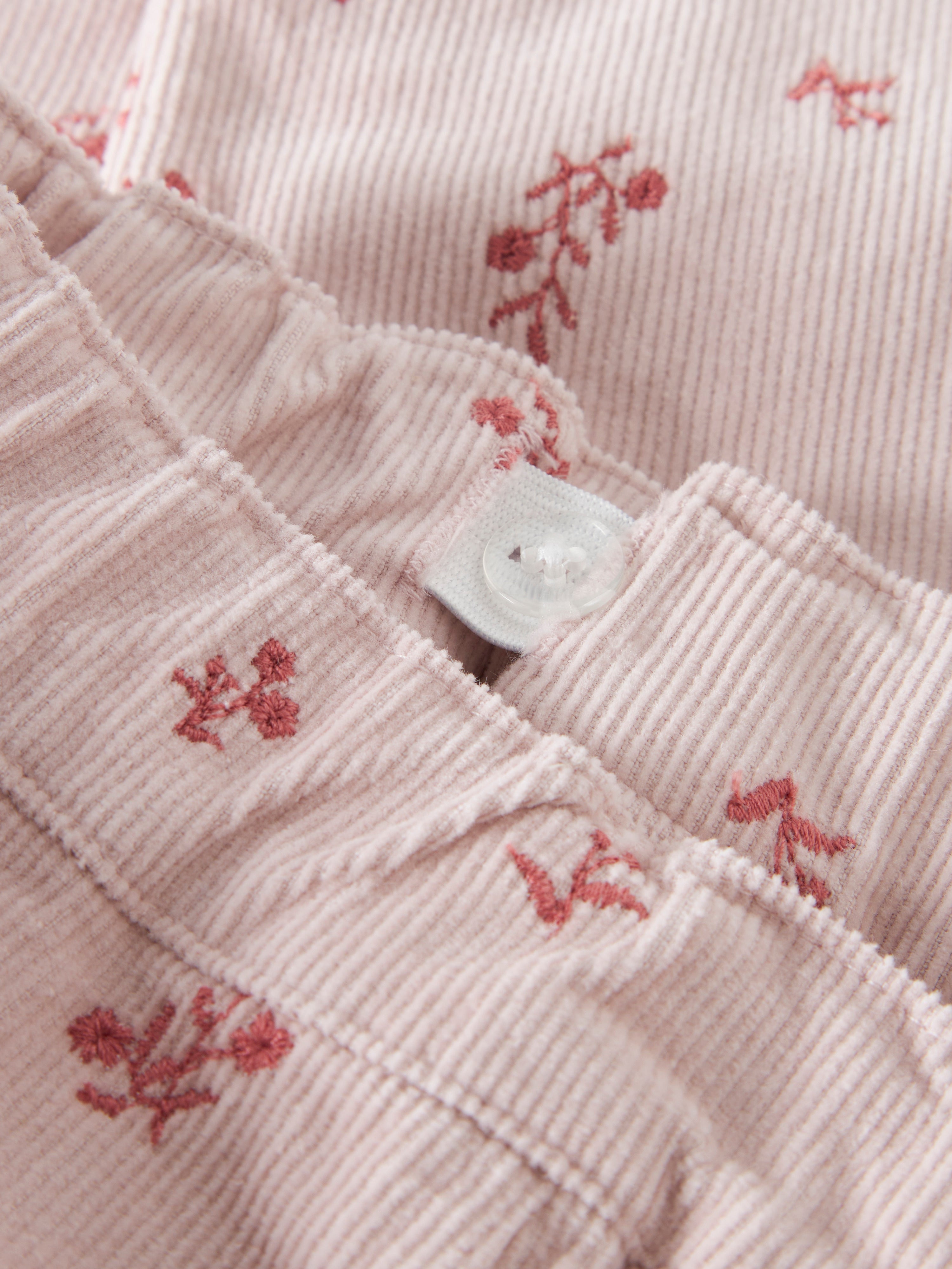 Lil Atelier Nelly - Cord Wide Pant - Hushed Violet / Flower Emb. (Kopi)