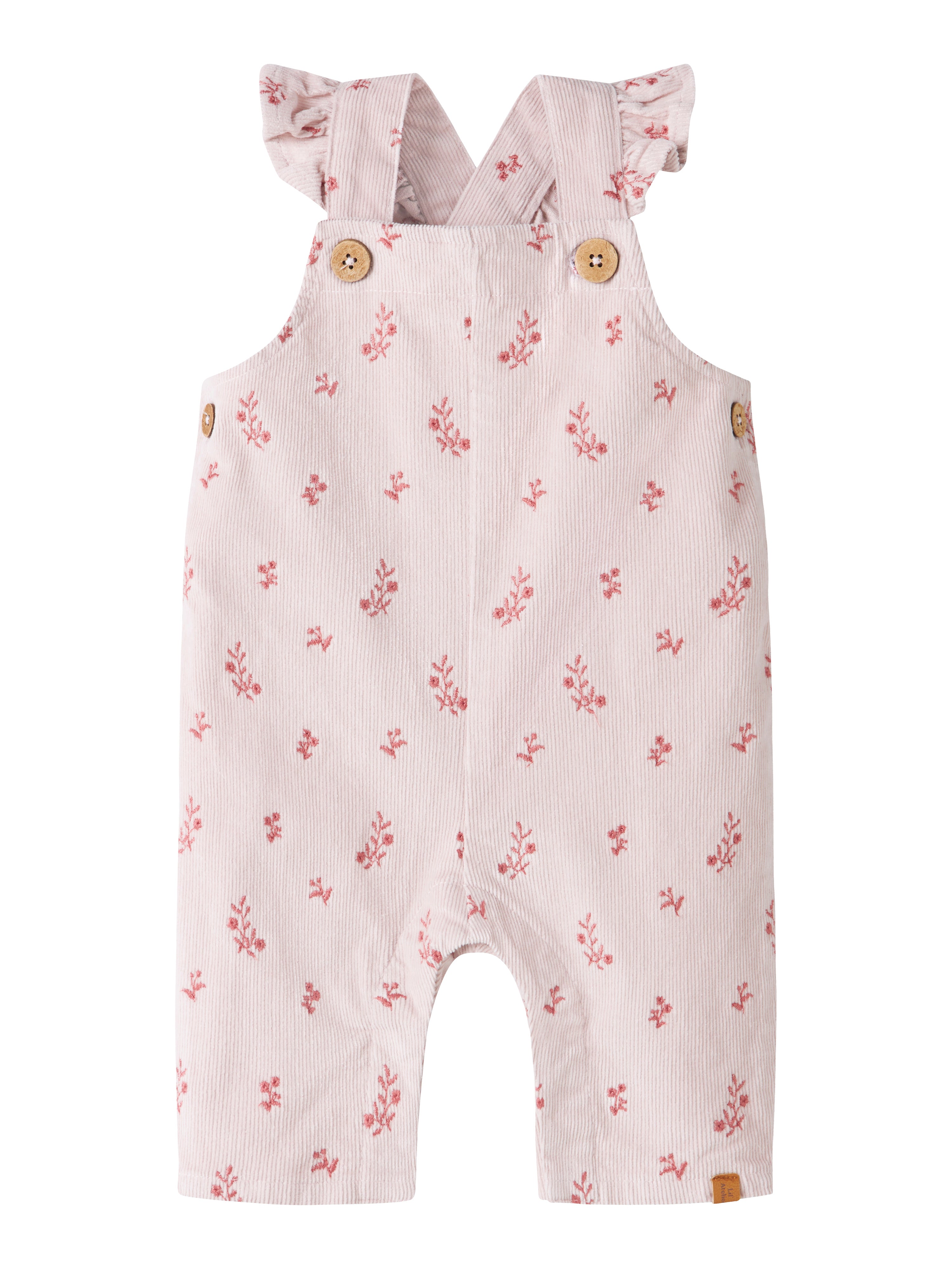 Lil Atelier Nelly - Cord Loose Overall - Hushed Violet / Flower Emb.