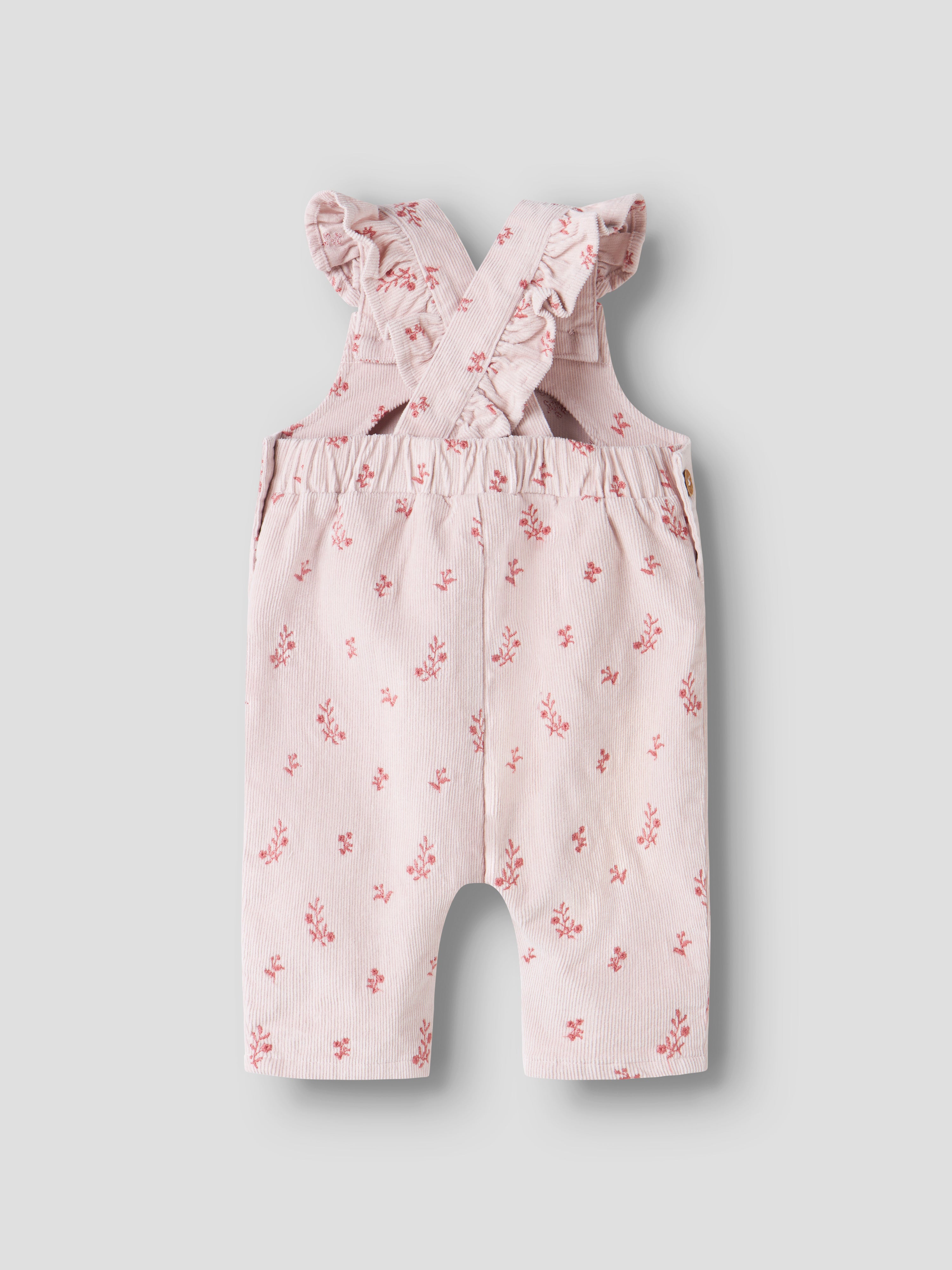 Lil Atelier Nelly - Cord Loose Overall - Hushed Violet / Flower Emb.