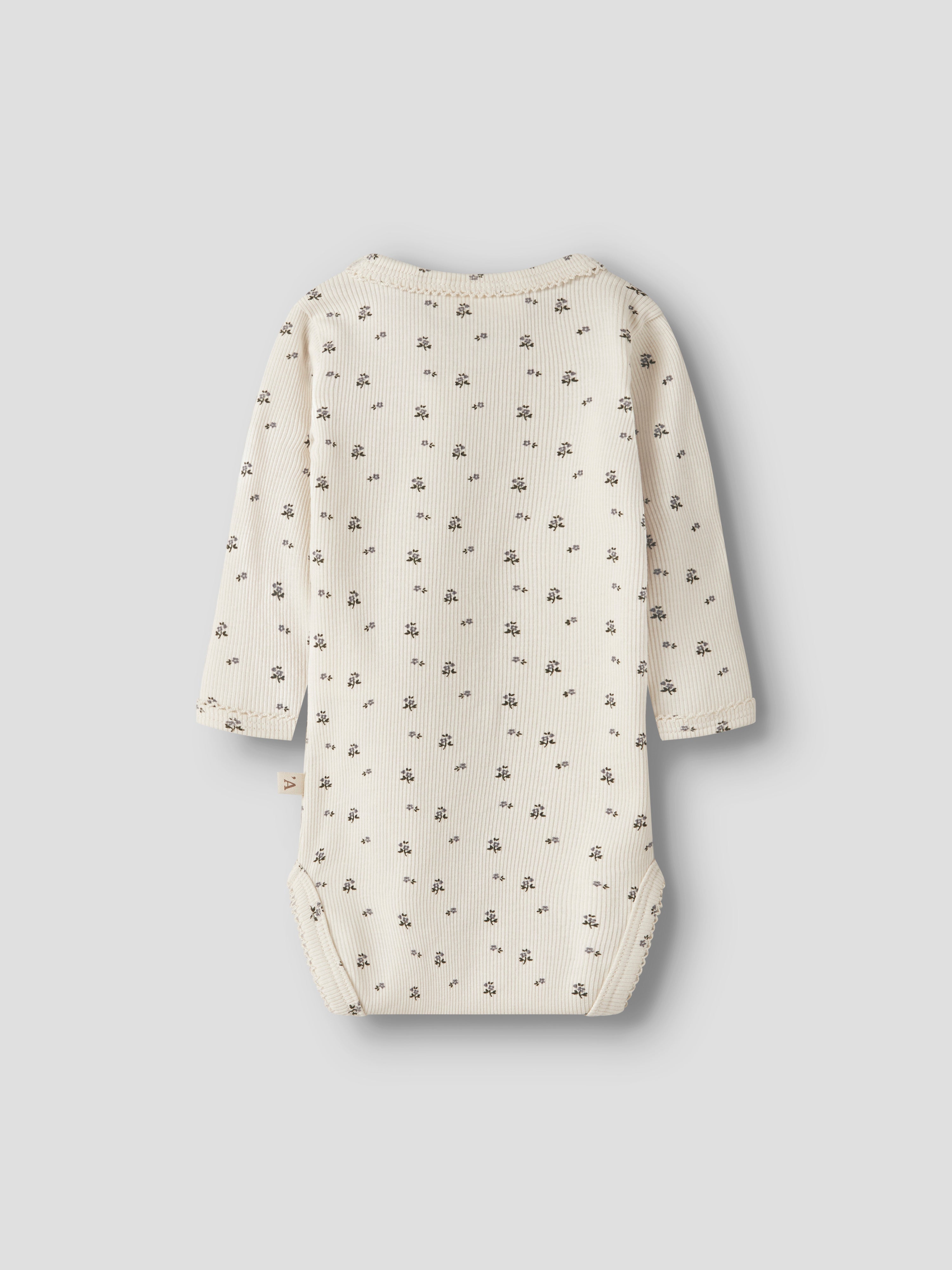 Lil Atelier Lago - Mau LS Slim Body - Turtledove/Blue Flower