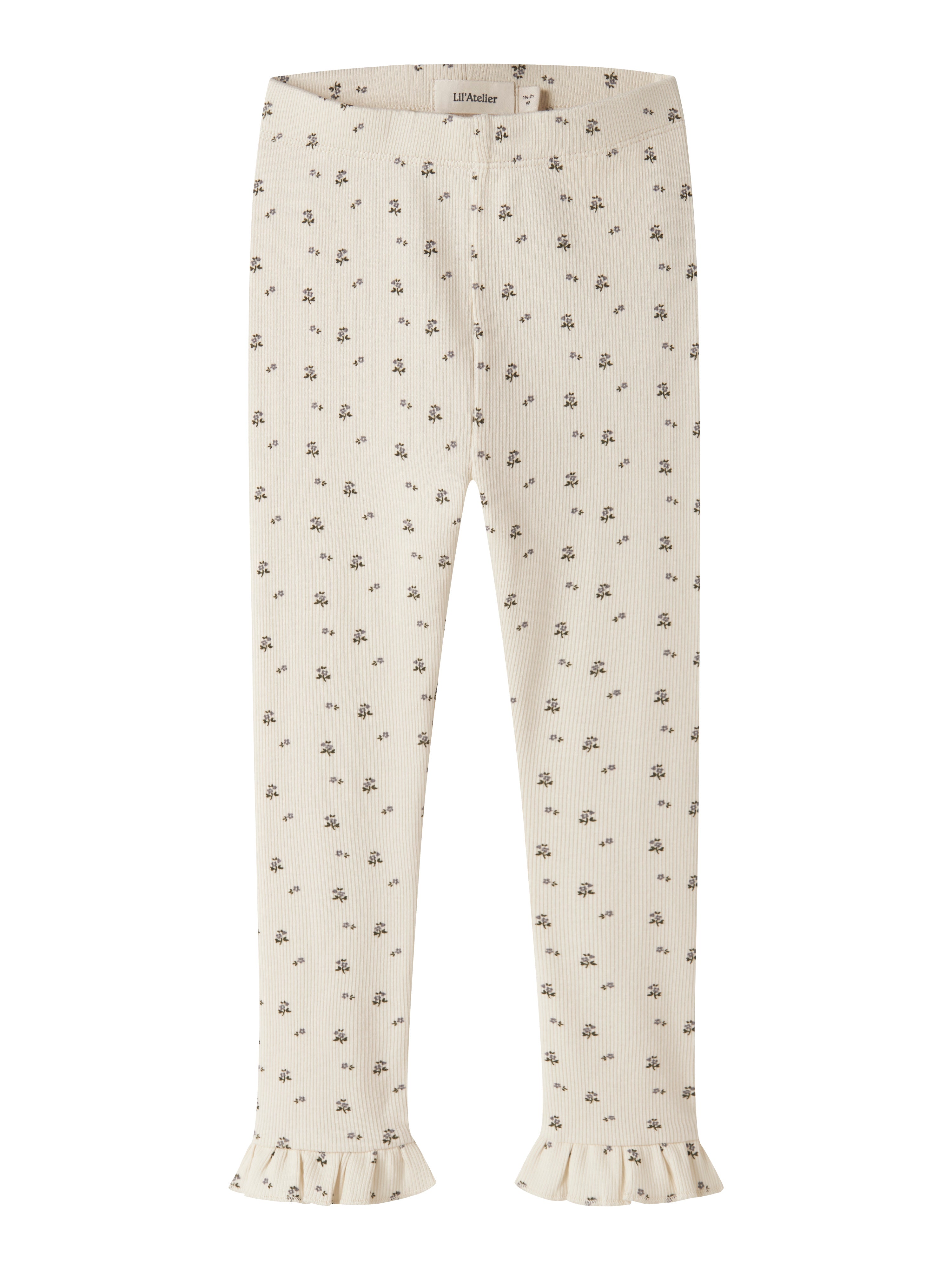 Lil Atelier Lago - Mer Slim Leggings - Turtledove/Blue Flower
