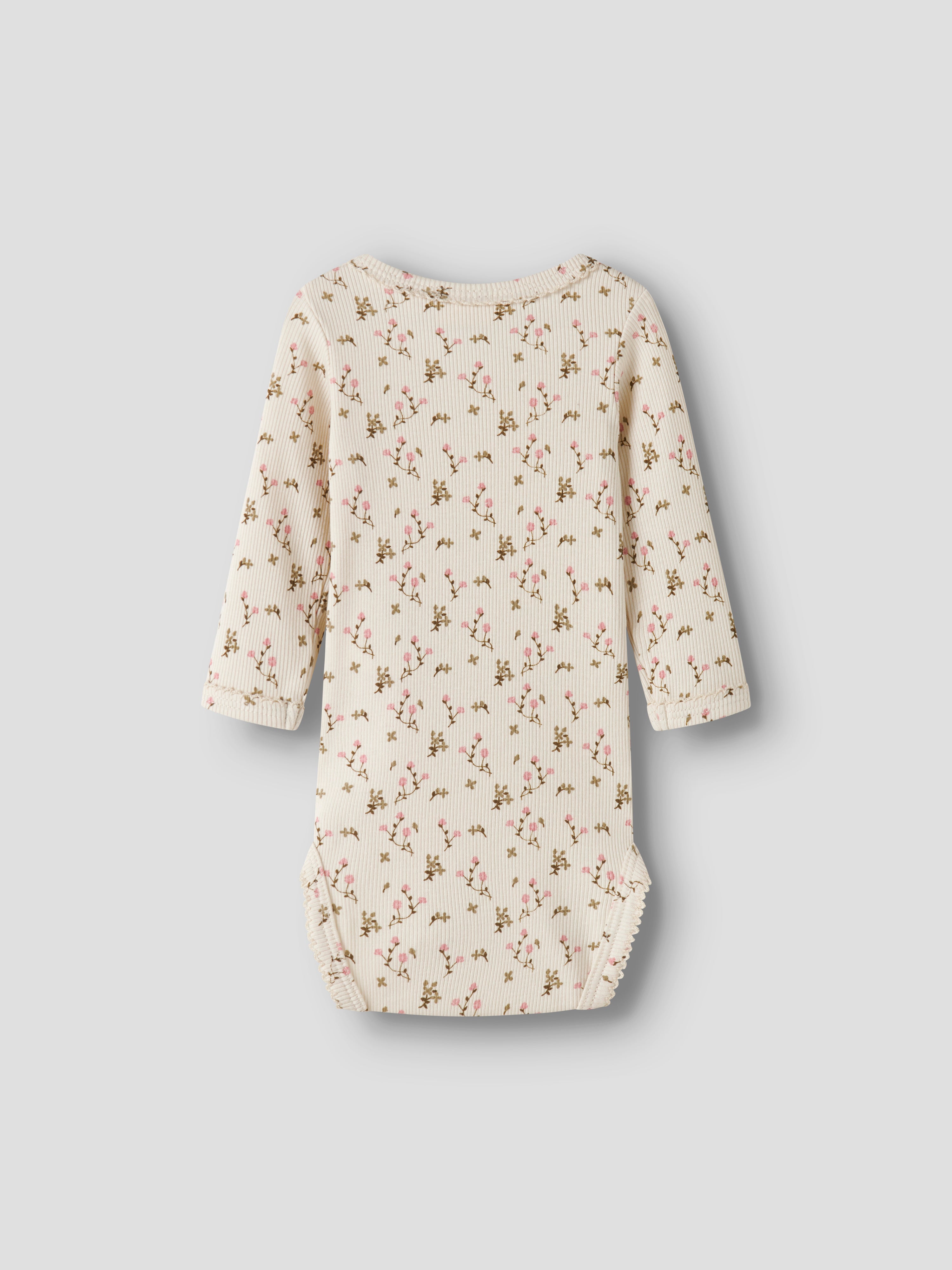 Lil Atelier Lago - Mau LS Slim Body - Turtledove/Rose Flower