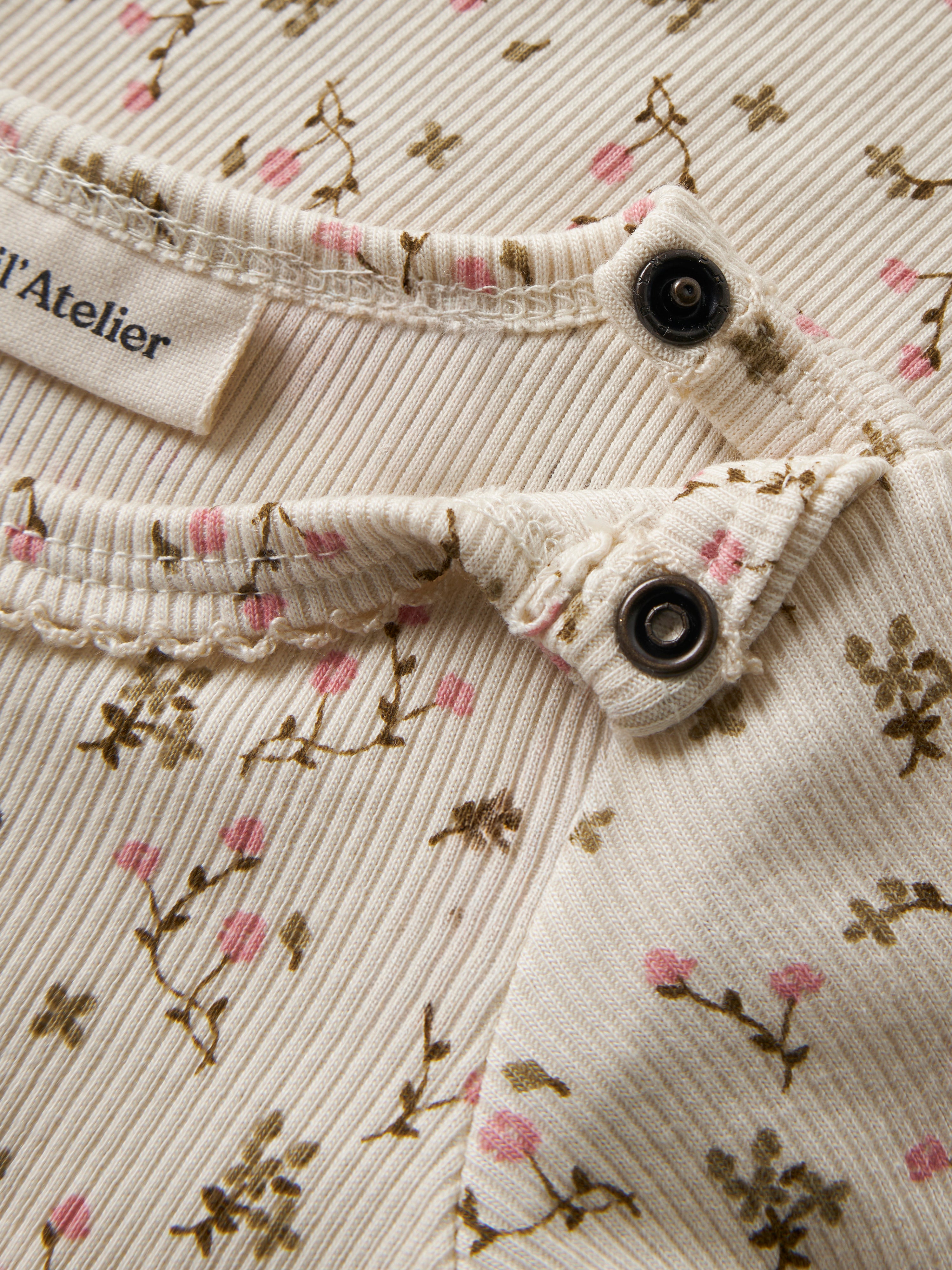 Lil Atelier Lago - Mau LS Slim Body - Turtledove/Rose Flower