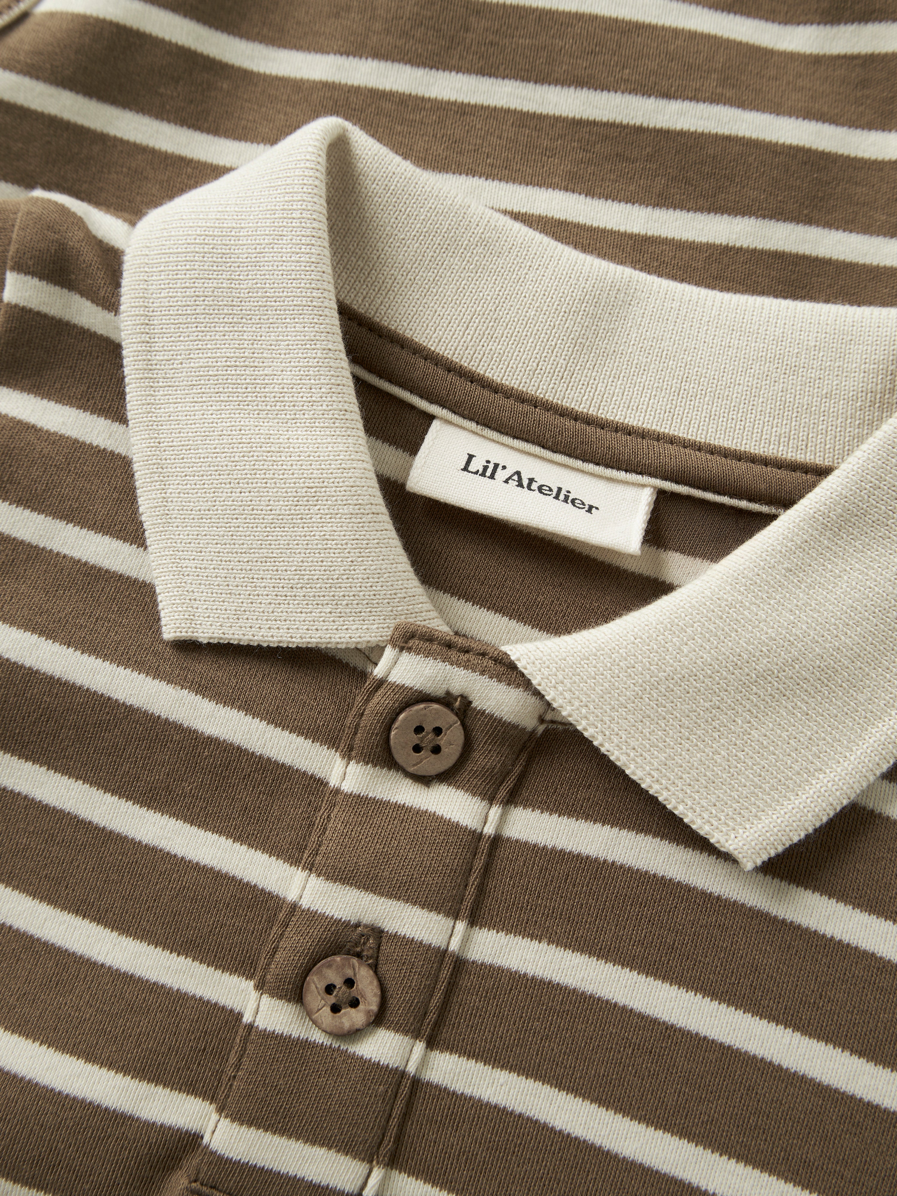 Lil Atelier Limia - LS Polo Body - Kangaroo/Turtledove