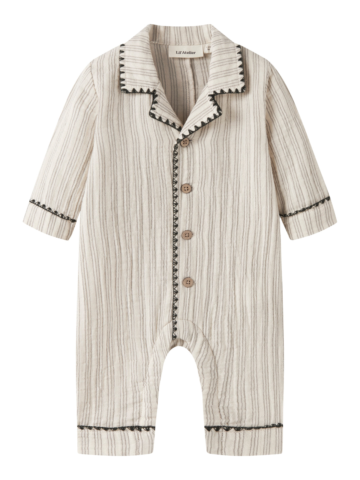 Lil Atelier Sage - Nun Loose Night Suit - Turtledove / Mulled Basil