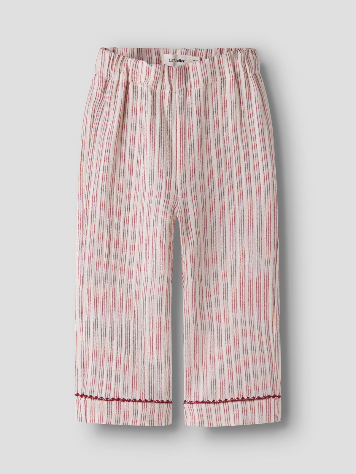 Lil Atelier Sage - Nun Pyjamas Set - Turtledove / Biking Red