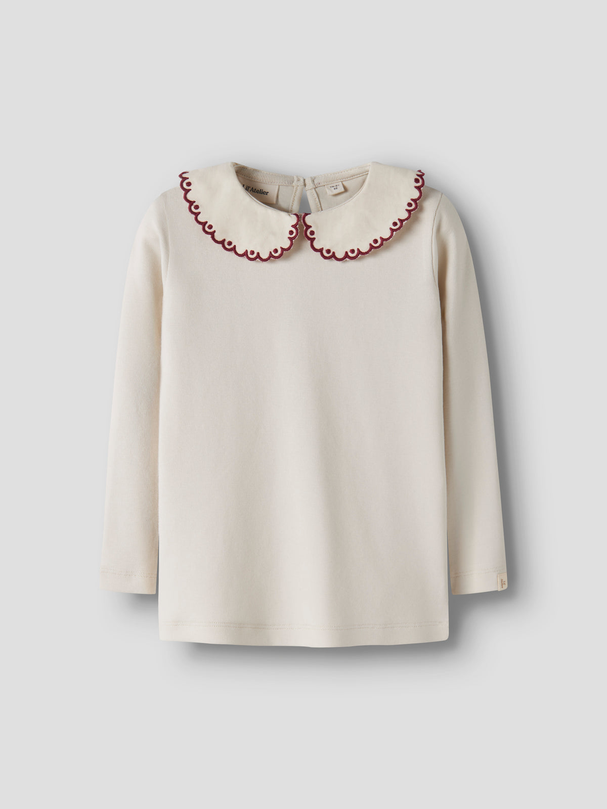 Lil Atelier Fundo - Lia LS Slim Top - Turtledove / Biking Red
