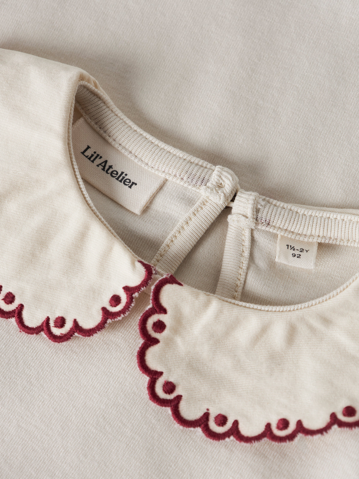 Lil Atelier Fundo - Lia LS Slim Top - Turtledove / Biking Red