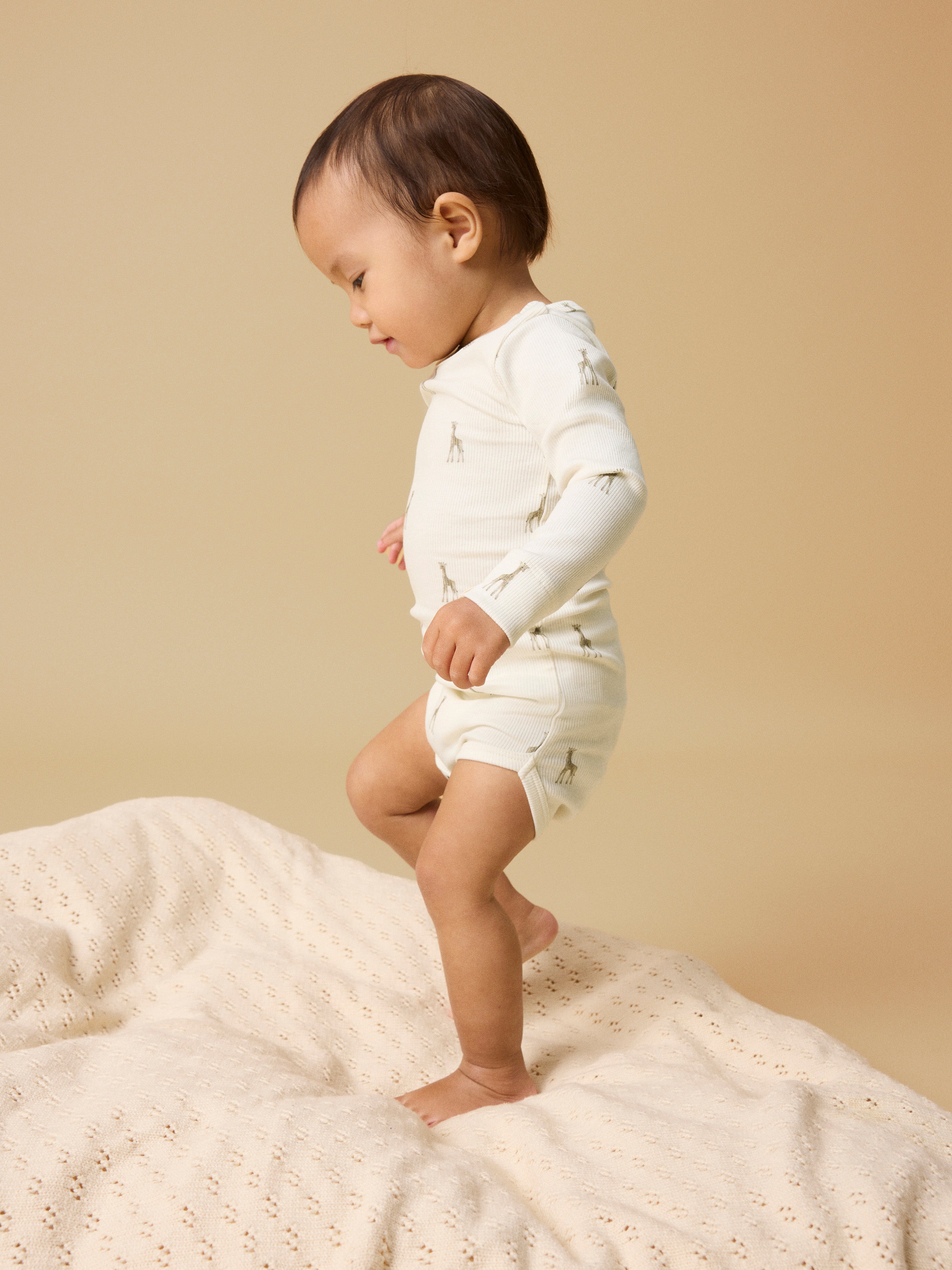 Lil Atelier Gavo - Emo LS Slim Body - Turtledove/Giraffe
