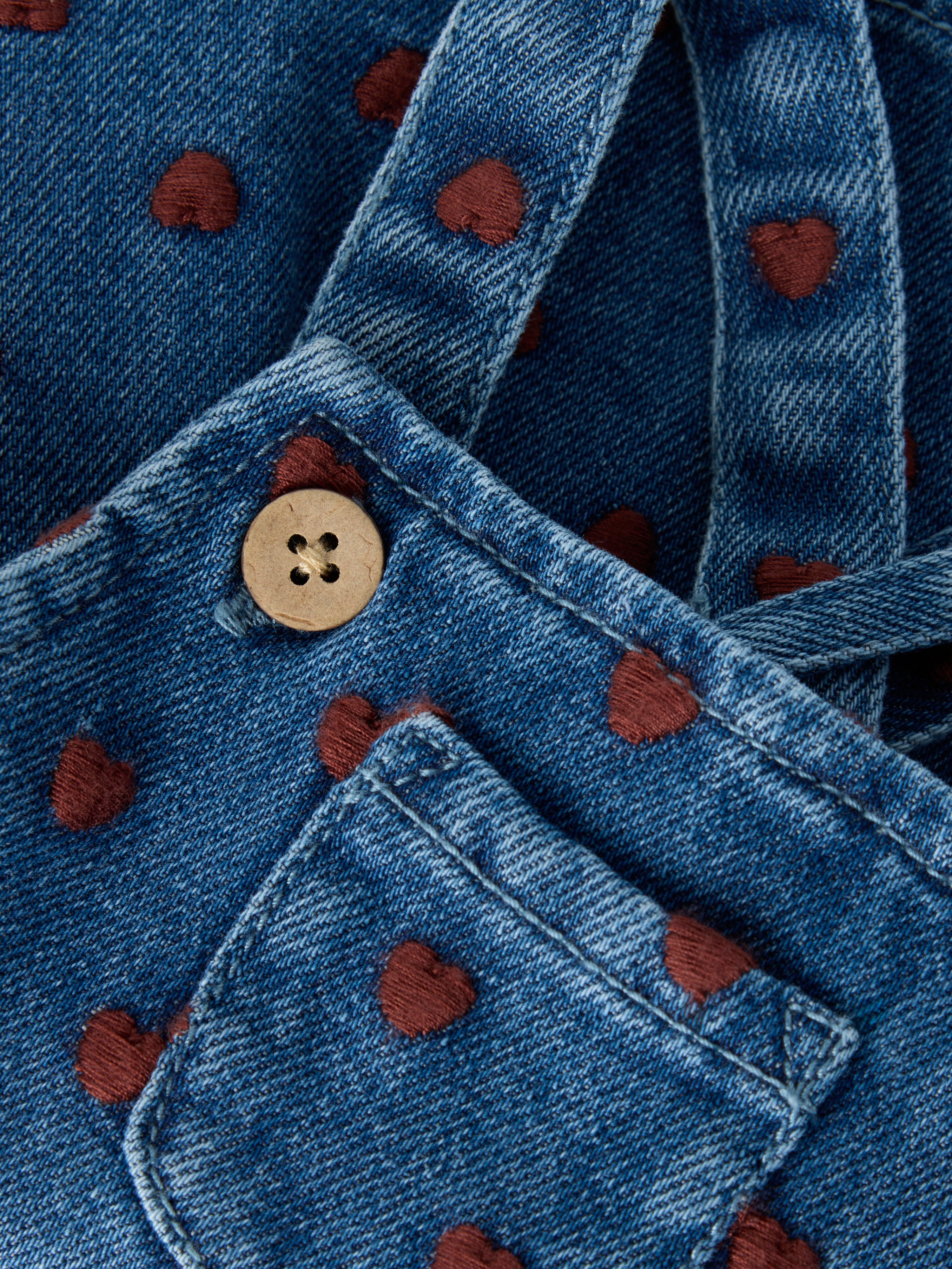 Lil Atelier Liva - Loose Denim Skirtall - Dark Blue Denim/Hearts