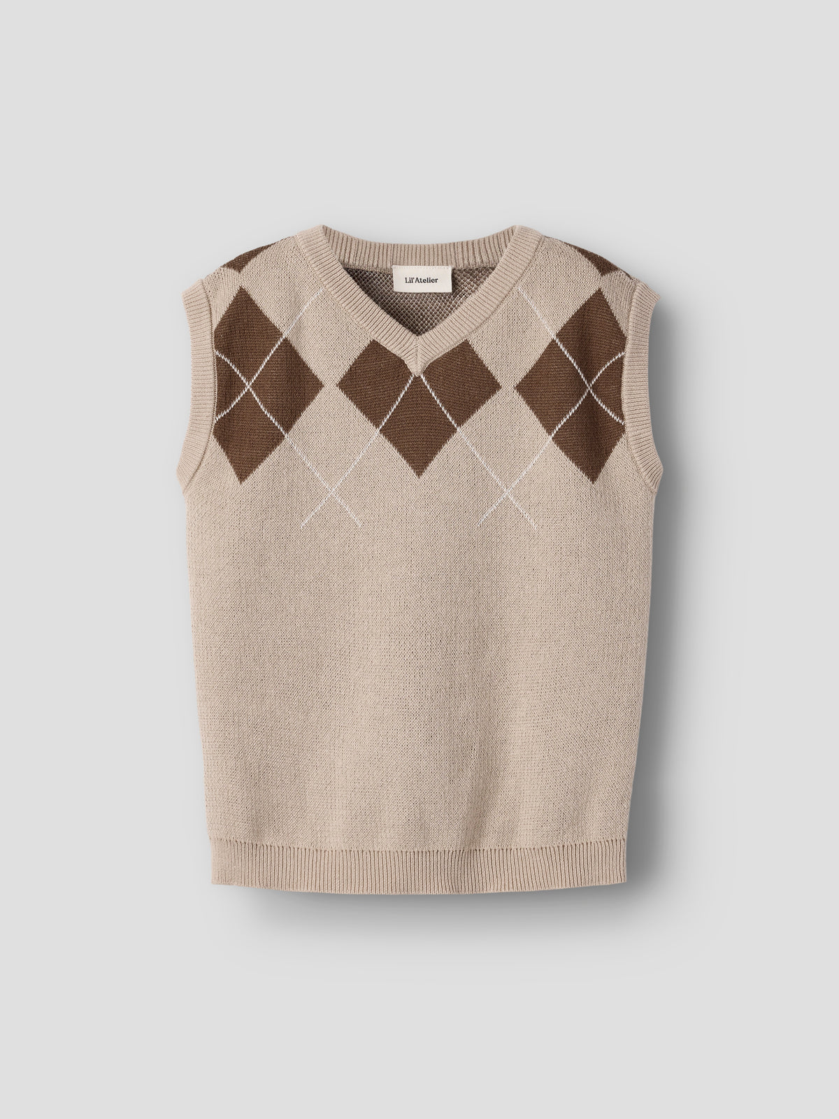Lil Atelier Ronan - Knit Vest - White Pepper
