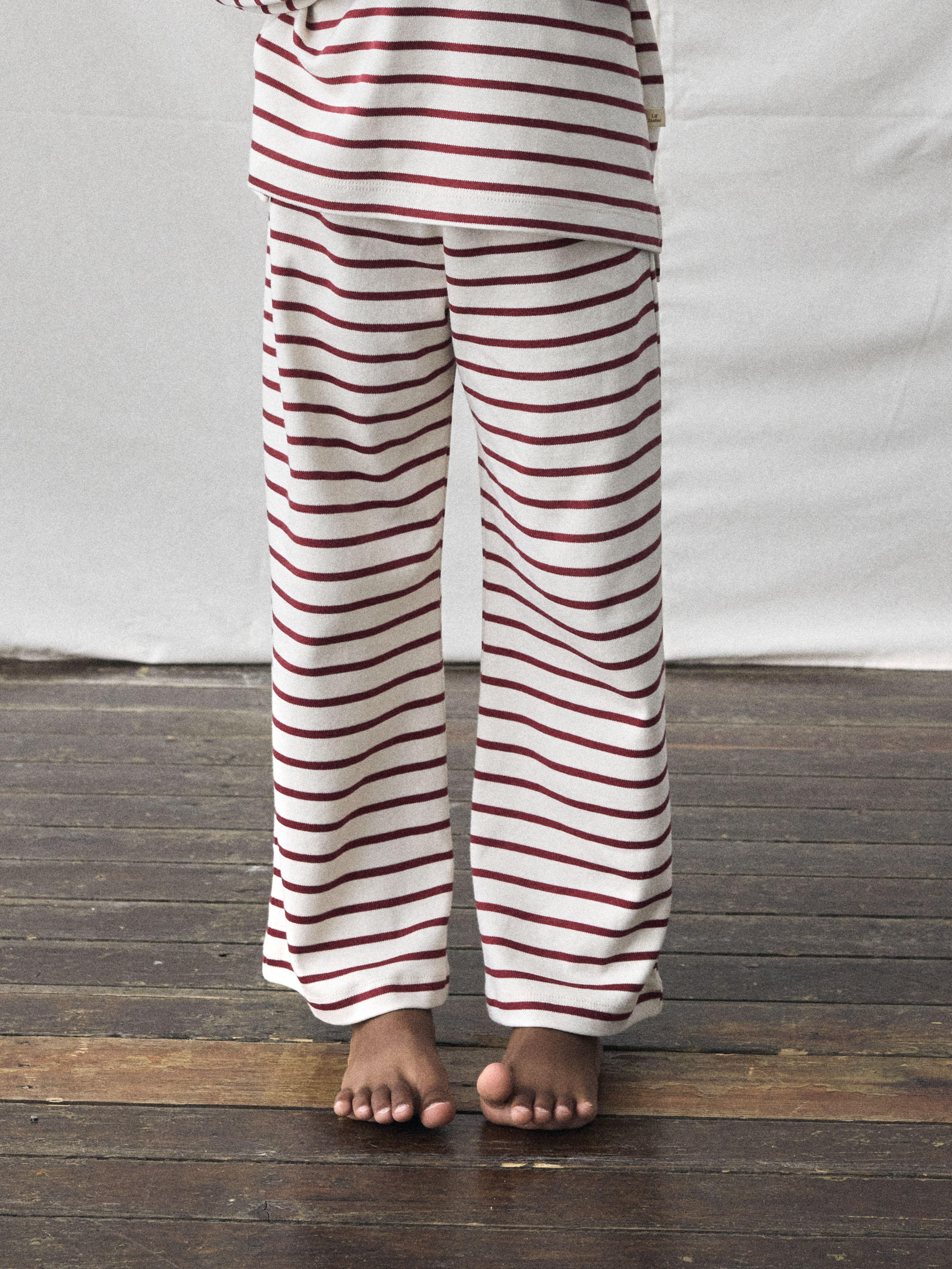 Lil Atelier Limia Wide Pants - Turtledove/Red Dahlia