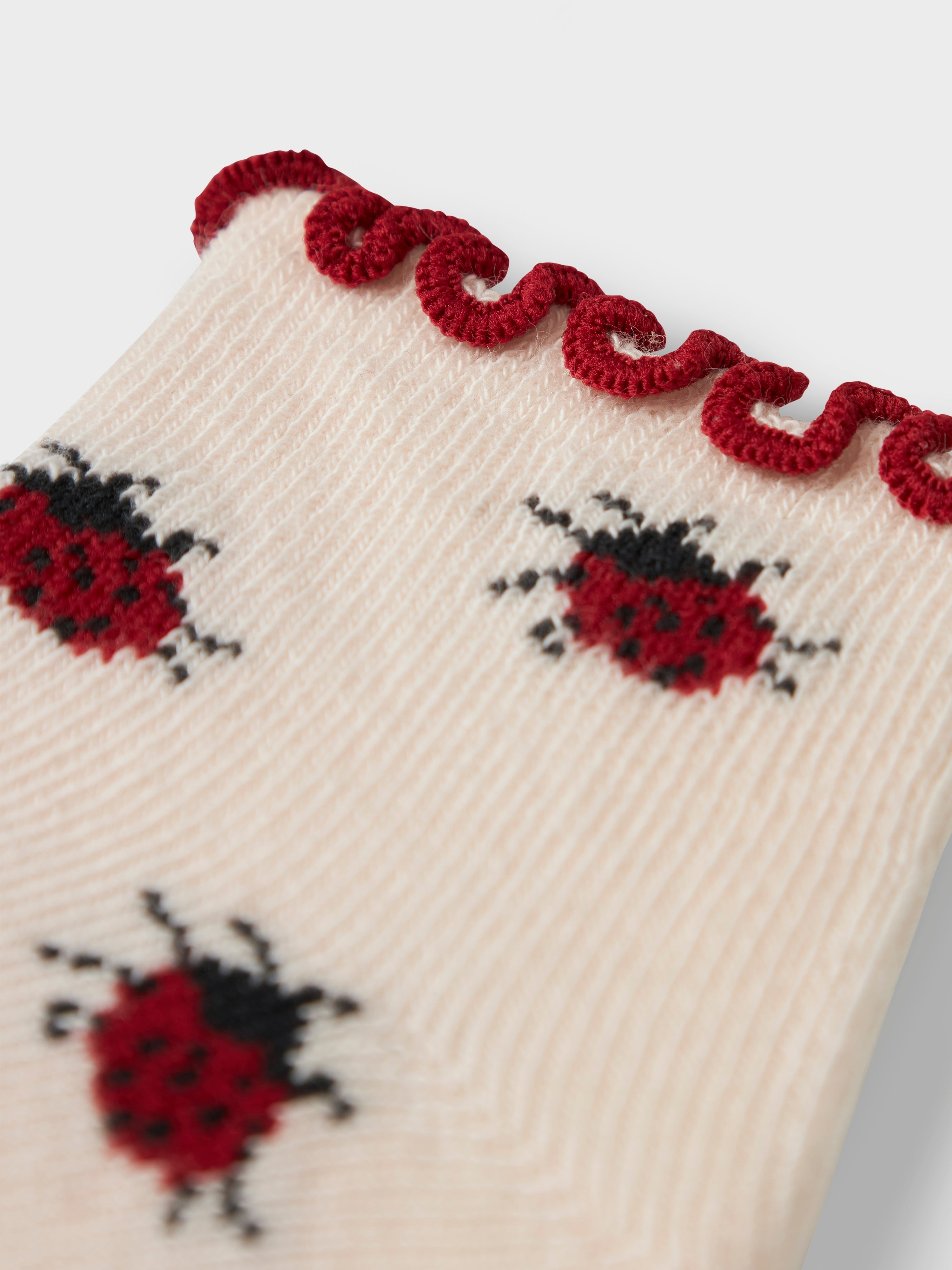 Lil Atelier Darlene Socks - Silver Peony/Ladybug