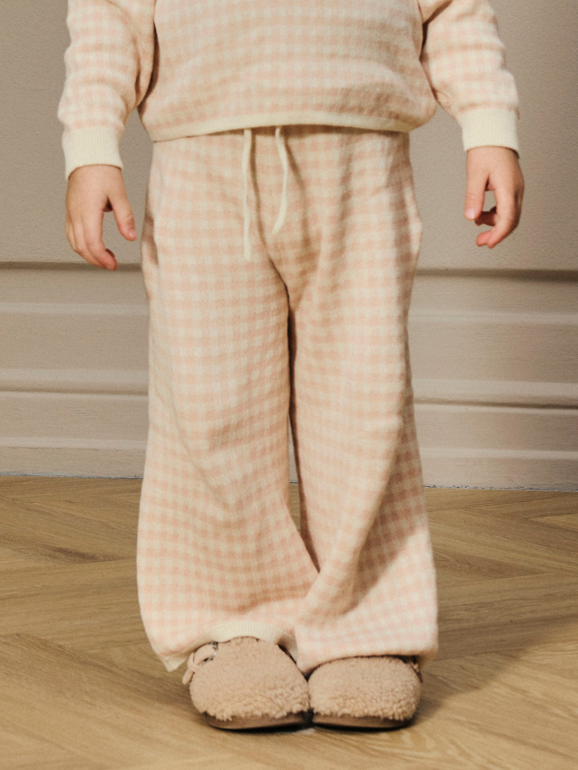 Lil Atelier Nadie Wide Knit Pants - Cameo Rose