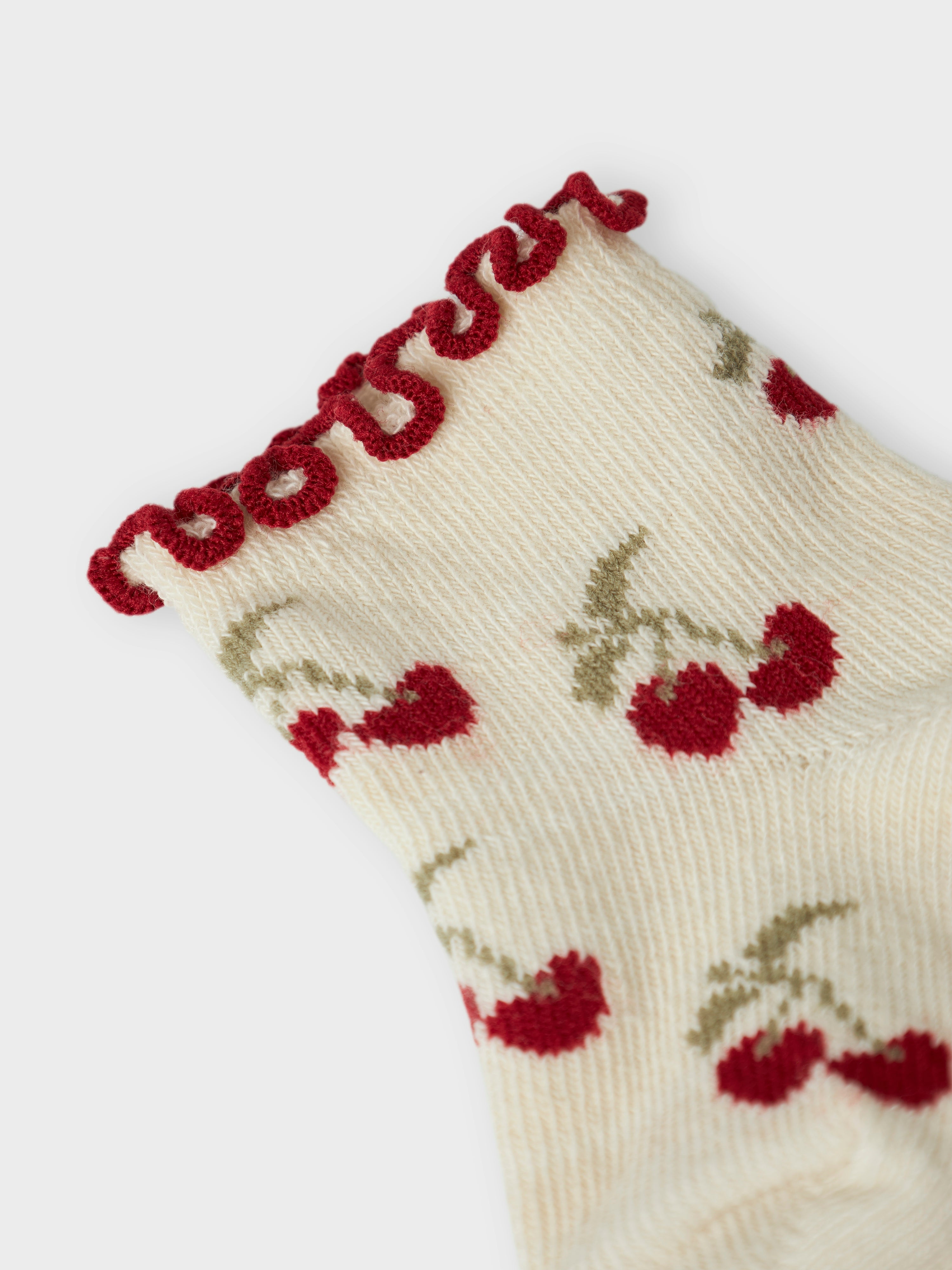 Lil Atelier Darlene Socks - Turtledove/Cherry