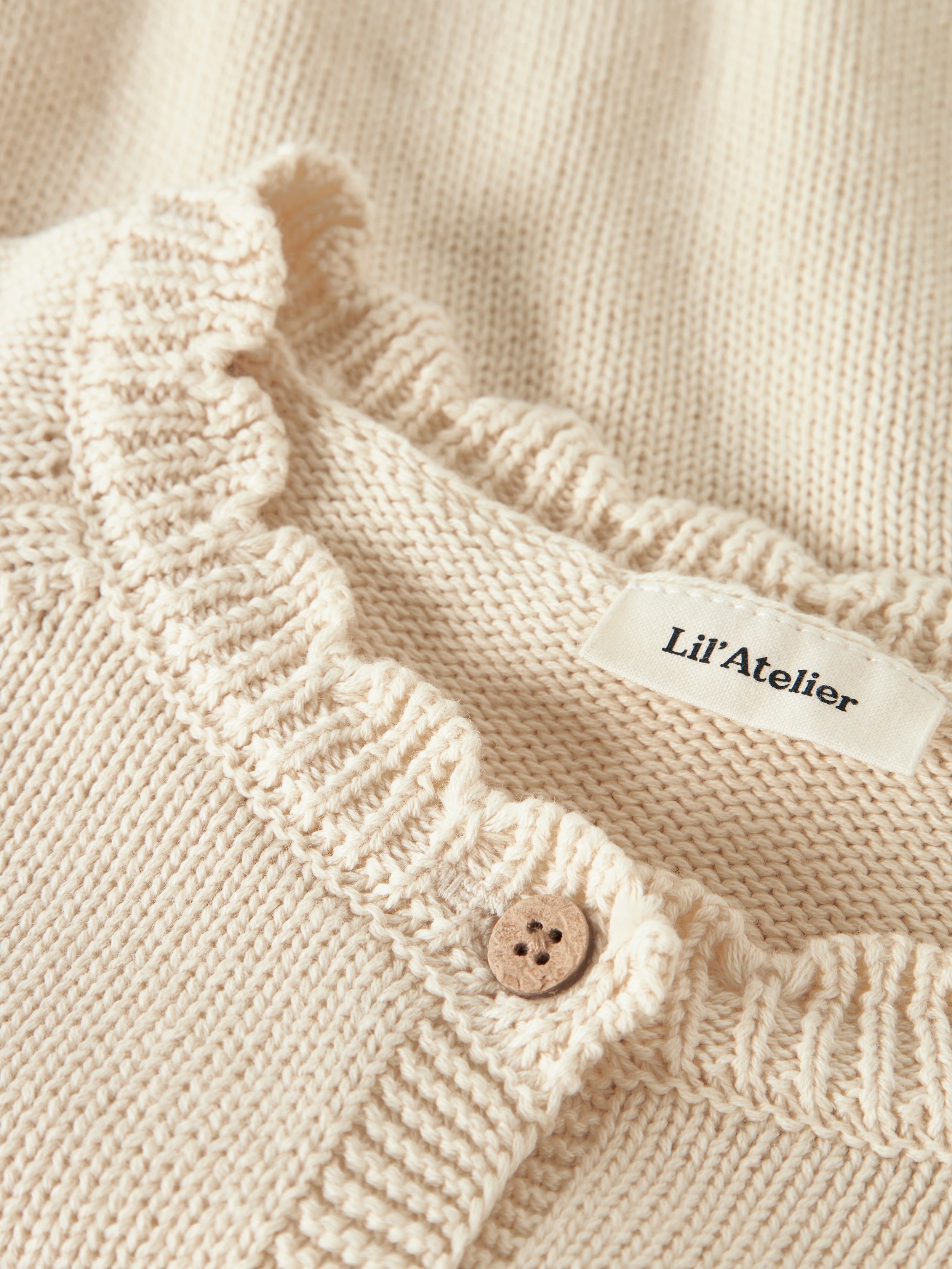 Lil Atelier Ramla LS Short Knit Cardigan - Turtledove