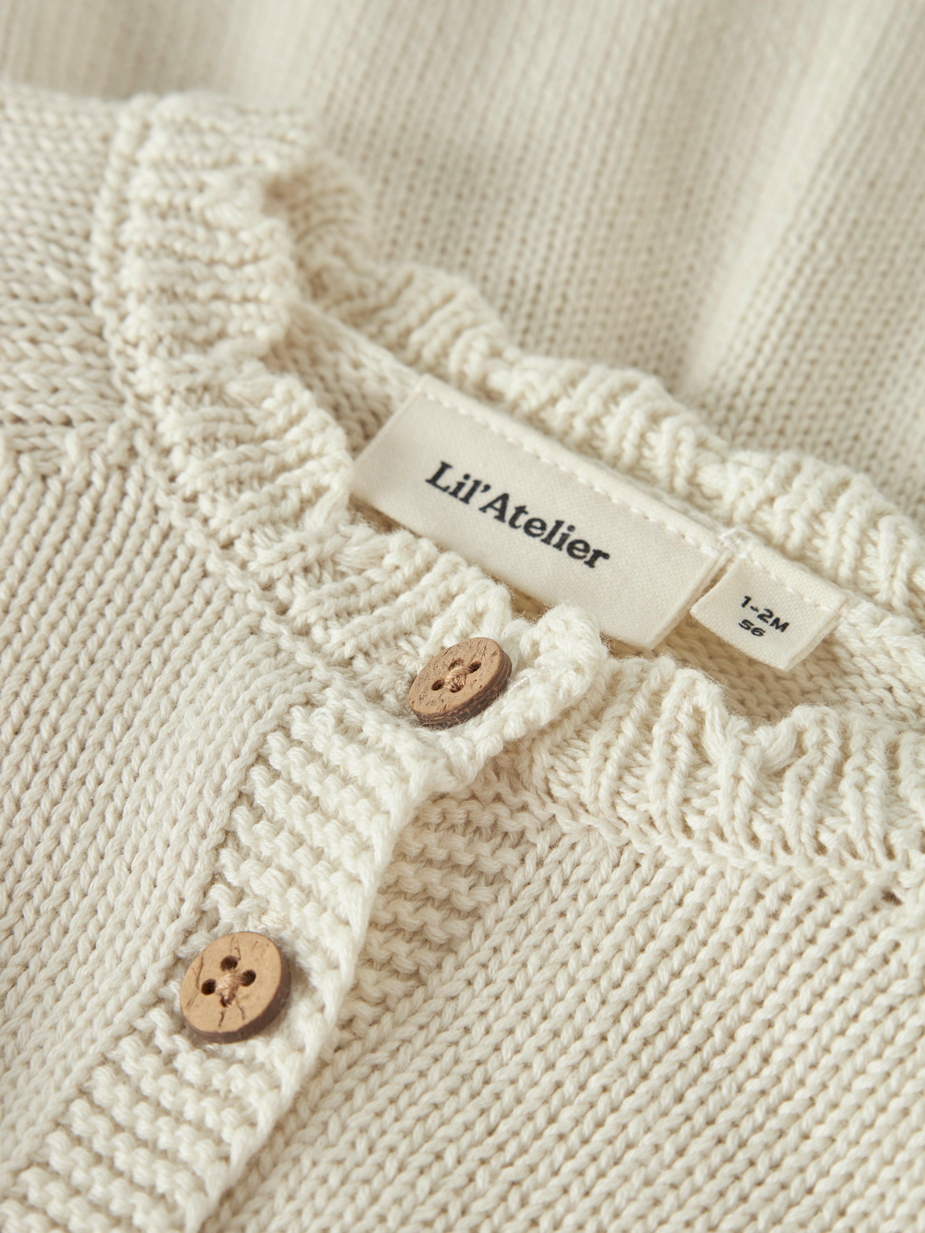 Lil Atelier Ramla LS Short Knit Cardigan - Turtledove