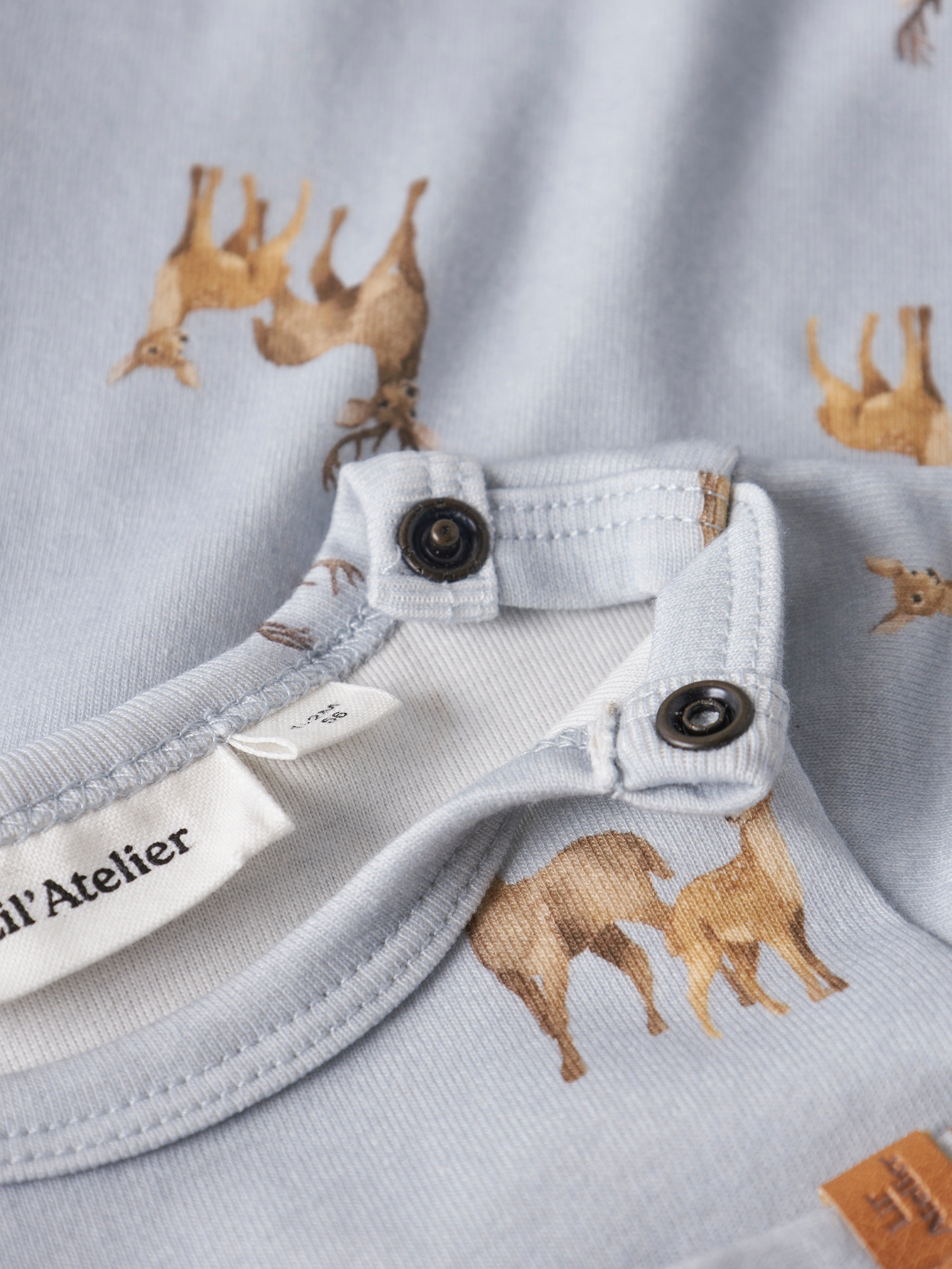 Lil Atelier Layo Geo LS Slim Body - Gray Dawn/Deer