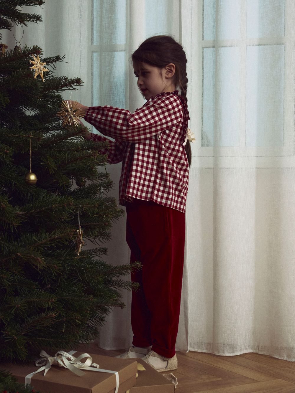 Lil Atelier Rio LS Loose Shirt - Red Dahlia