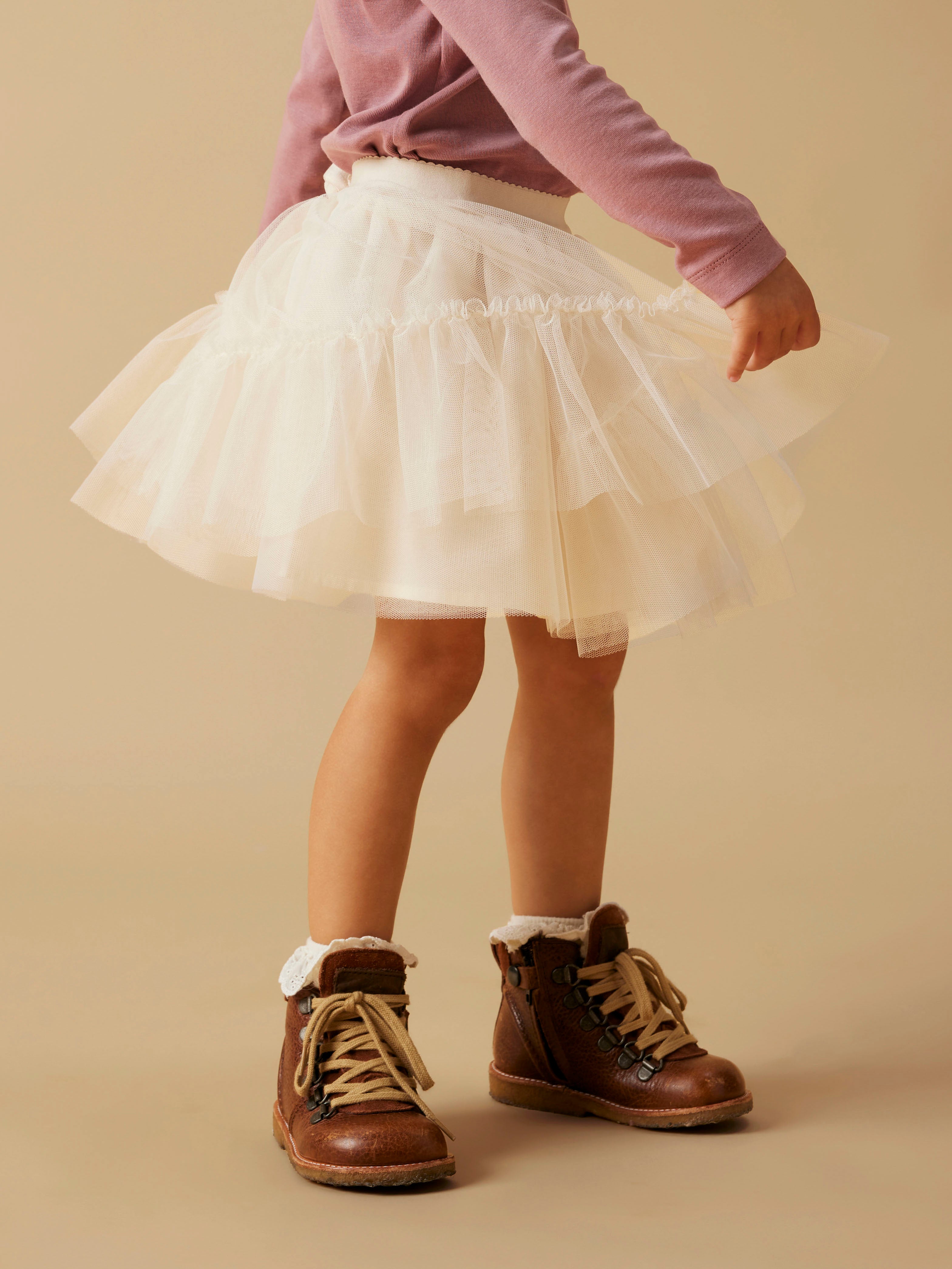 Lil Atelier Sarina Tulle Skirt - Pistachio Shell