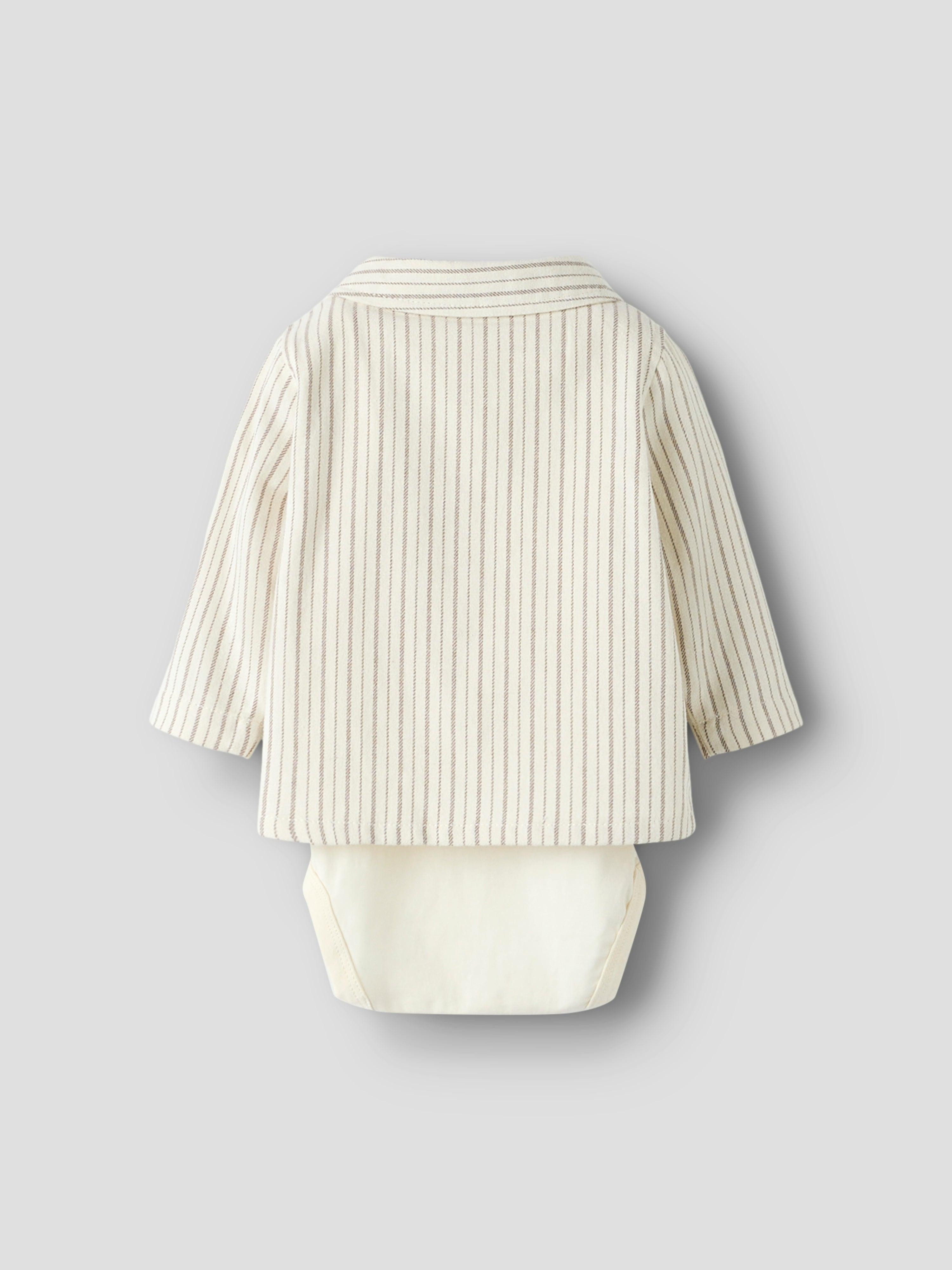 Lil Atelier Felixo LS Body Shirt - Turtledove/Sepia Tint