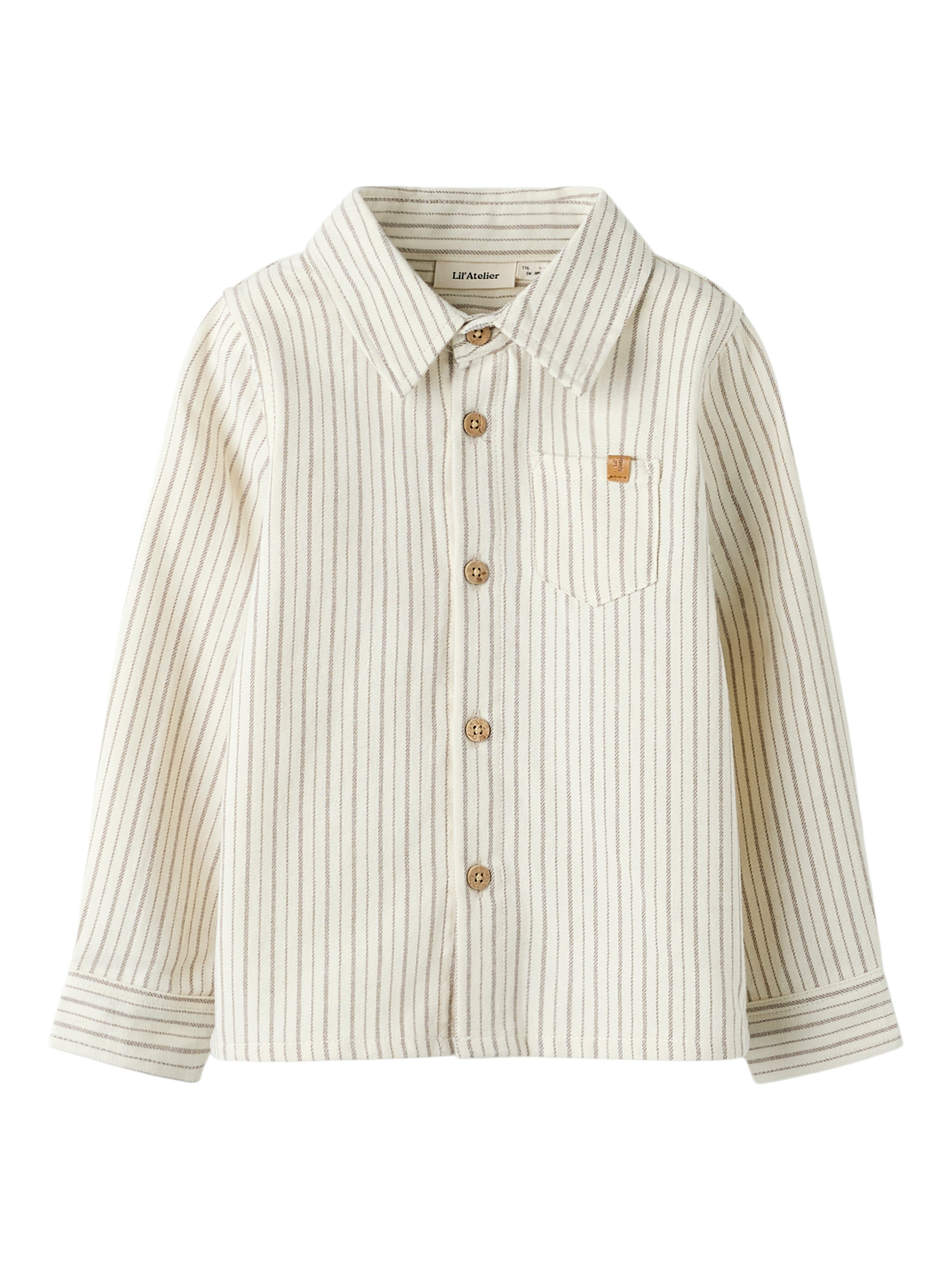Lil Atelier Felixo LS Shirt - Turtledove/Sepia Tint