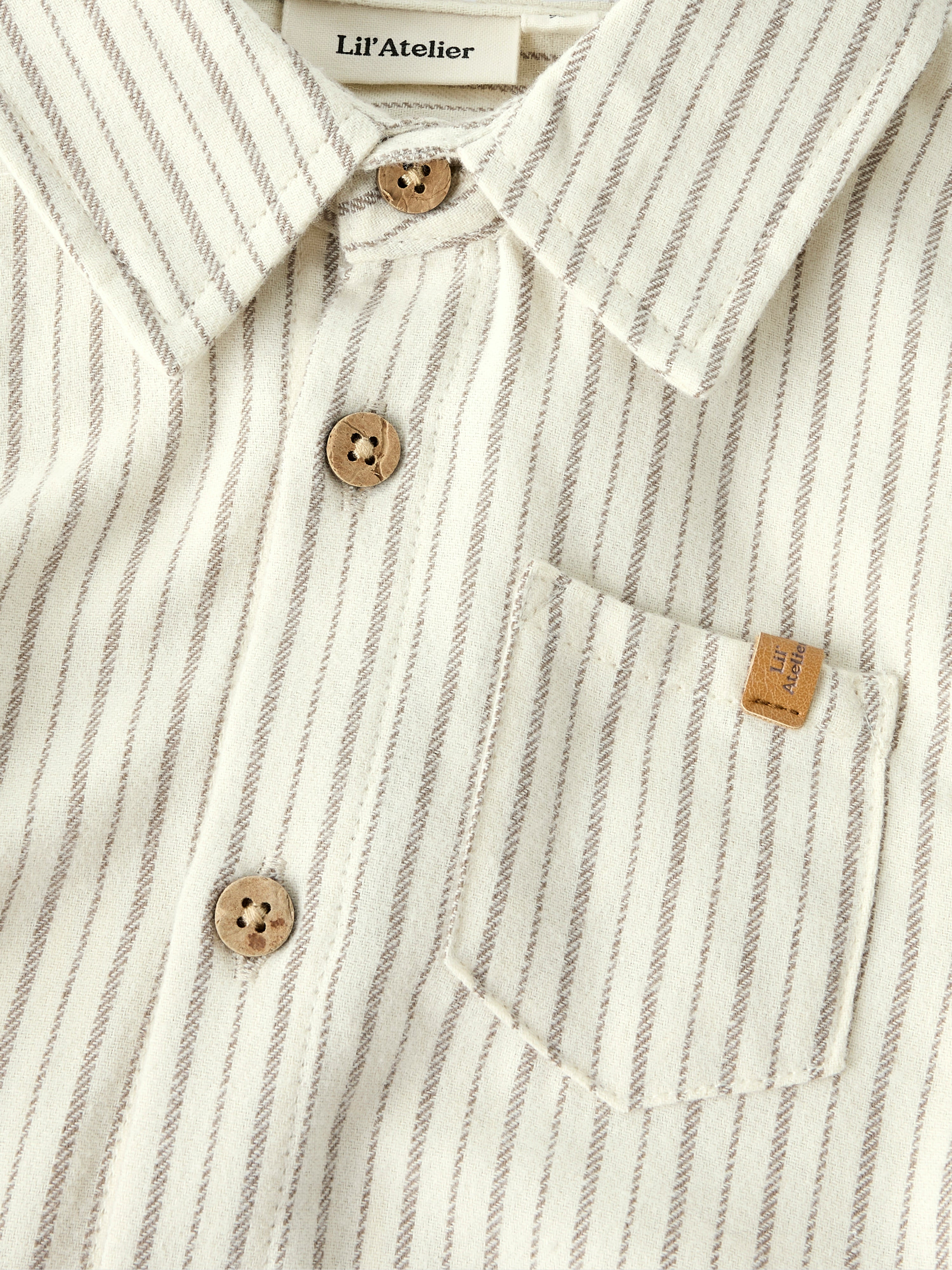 Lil Atelier Felixo LS Shirt - Turtledove/Sepia Tint