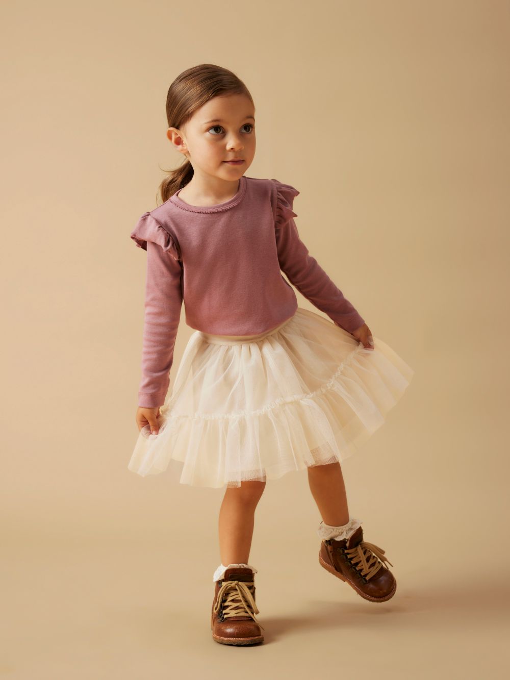 Lil Atelier Sarina Tulle Skirt - Pistachio Shell