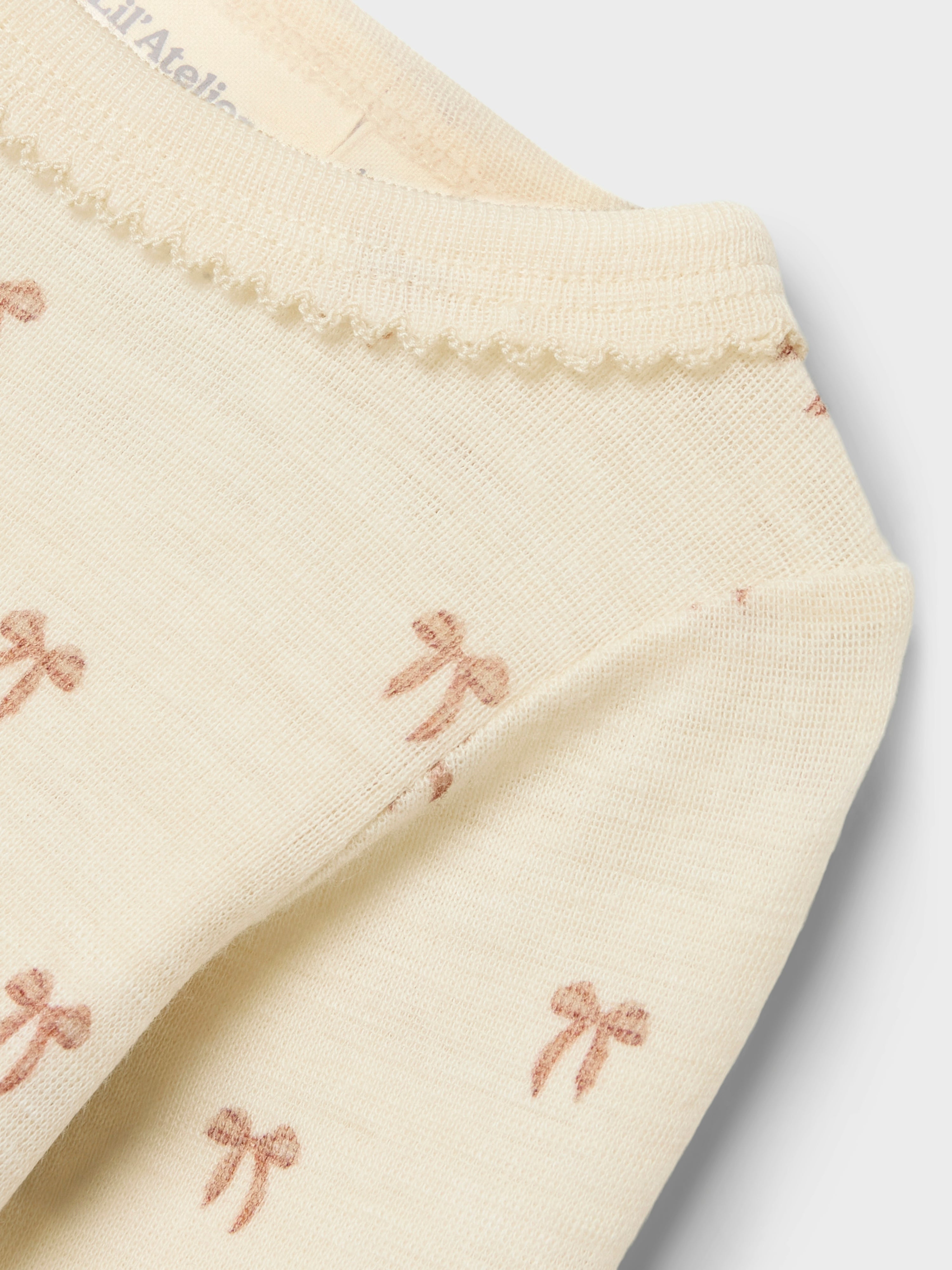 Lil Atelier Nalu Wool Body - Turtledove/Bow