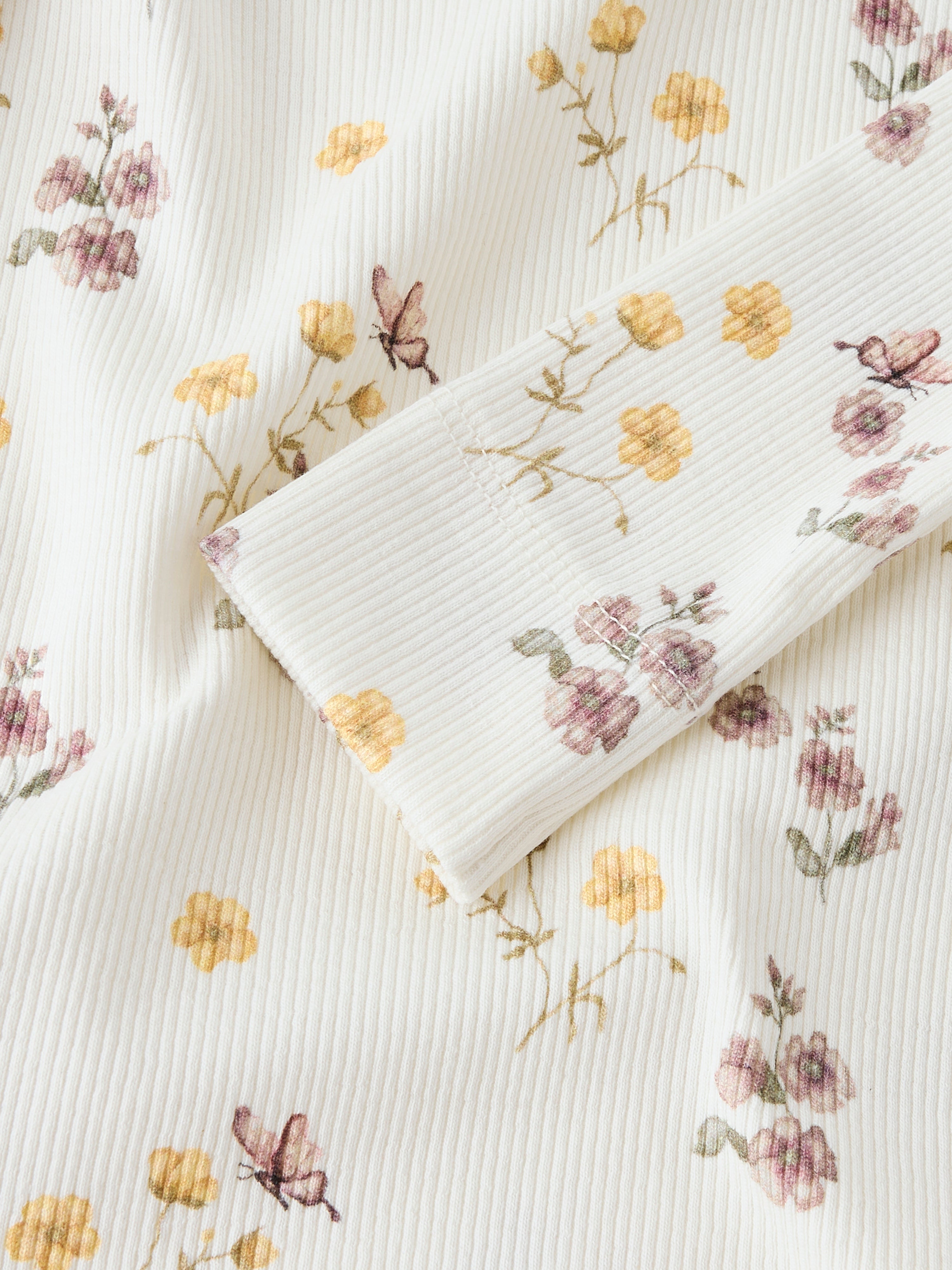 Lil Atelier Gavo Eko Slim Top NOOS - Coconut Milk/Flower Mix