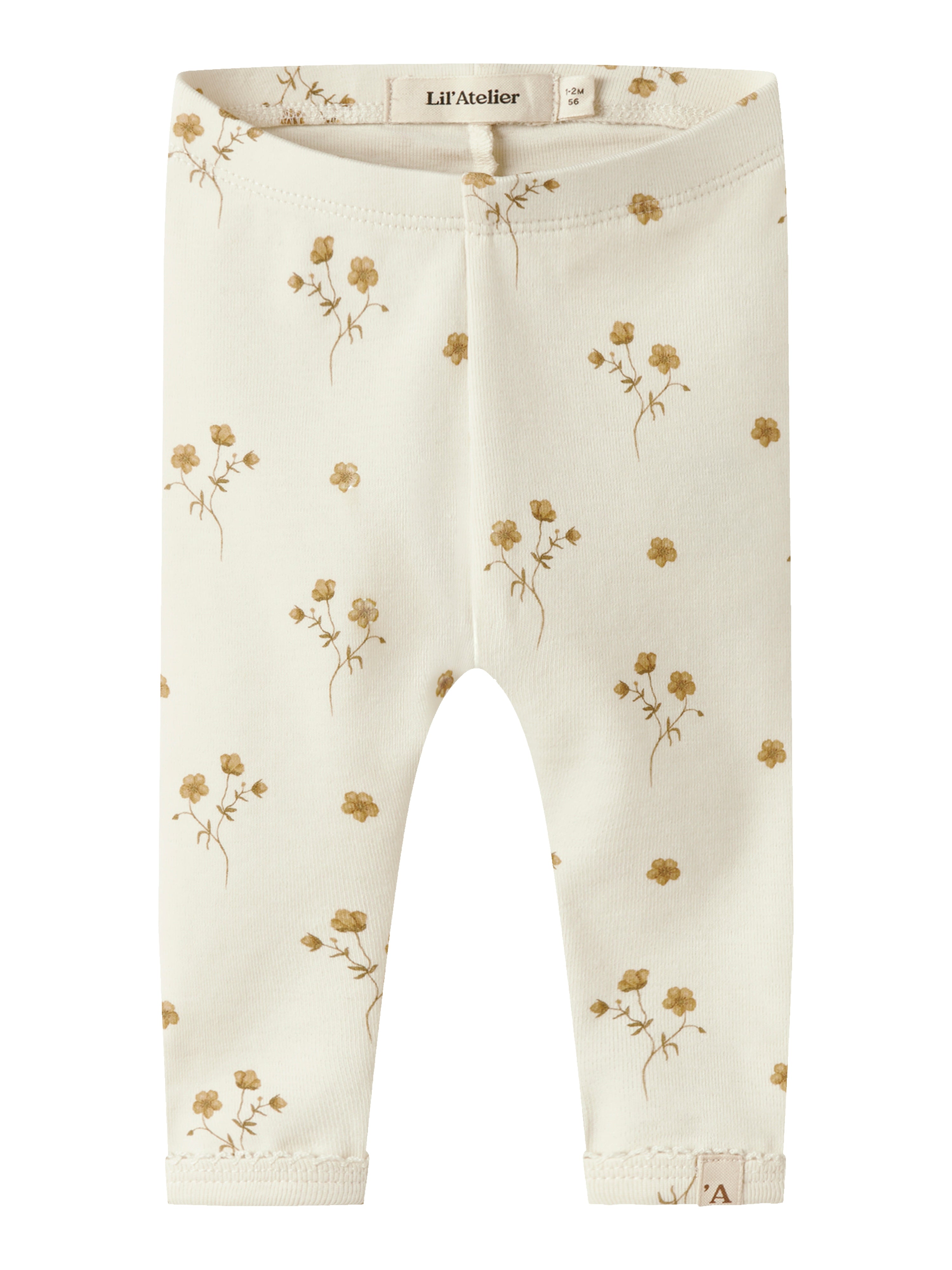 Lil Atelier Layo Sin Leggings - Coconut Milk/Flower Yellow