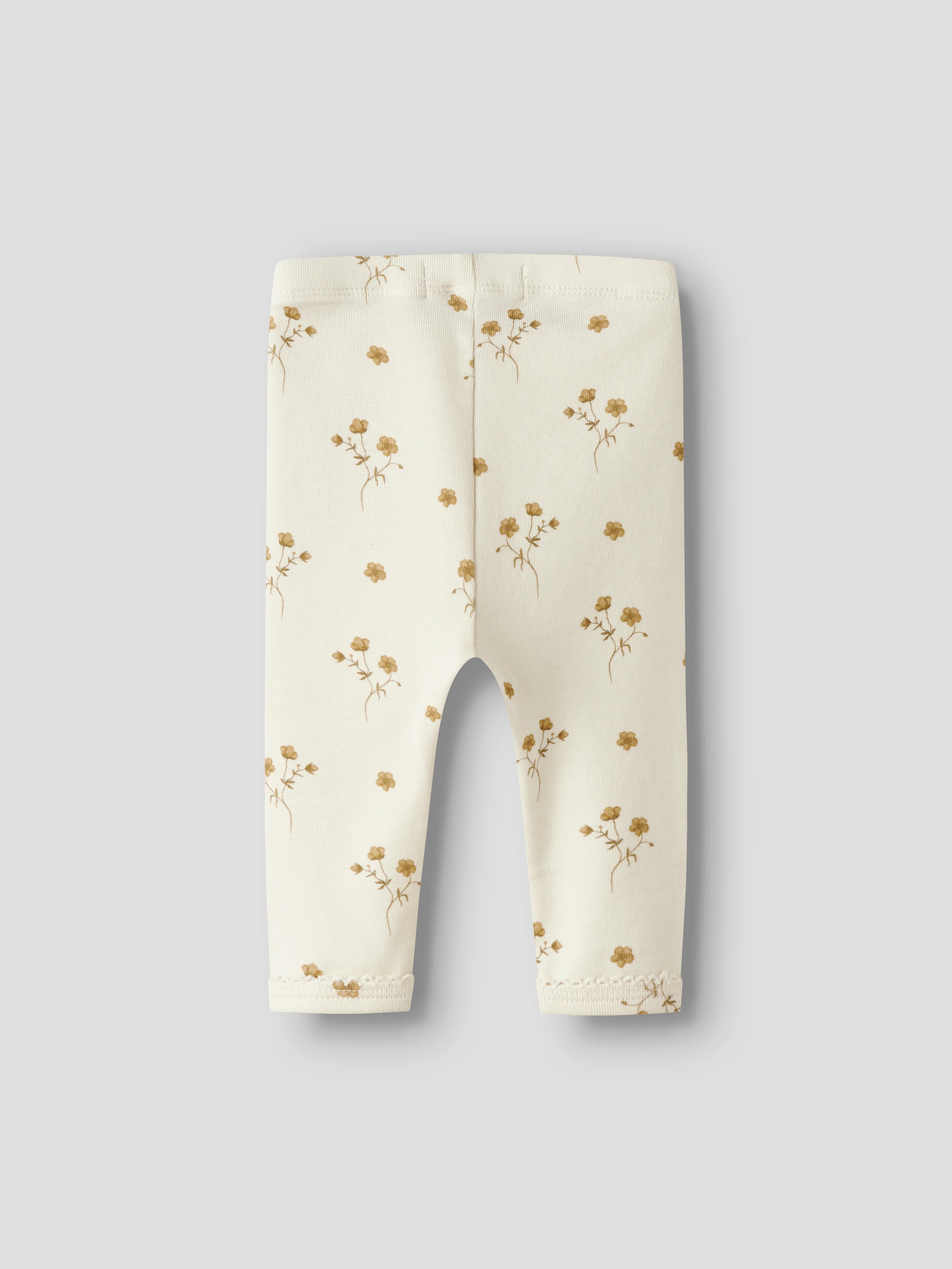 Lil Atelier Layo Sin Leggings - Coconut Milk/Flower Yellow