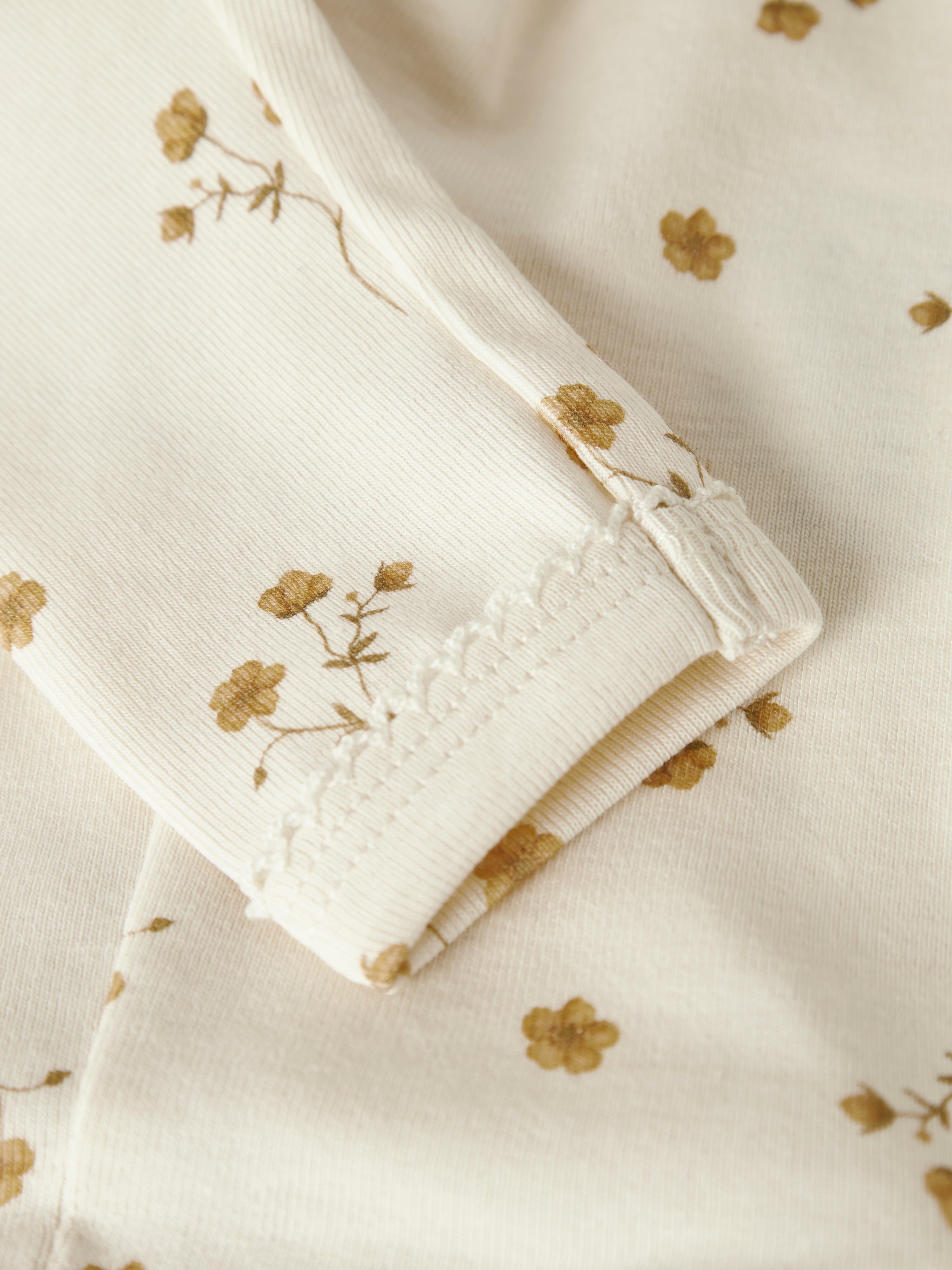 Lil Atelier Layo Sin Leggings - Coconut Milk/Flower Yellow