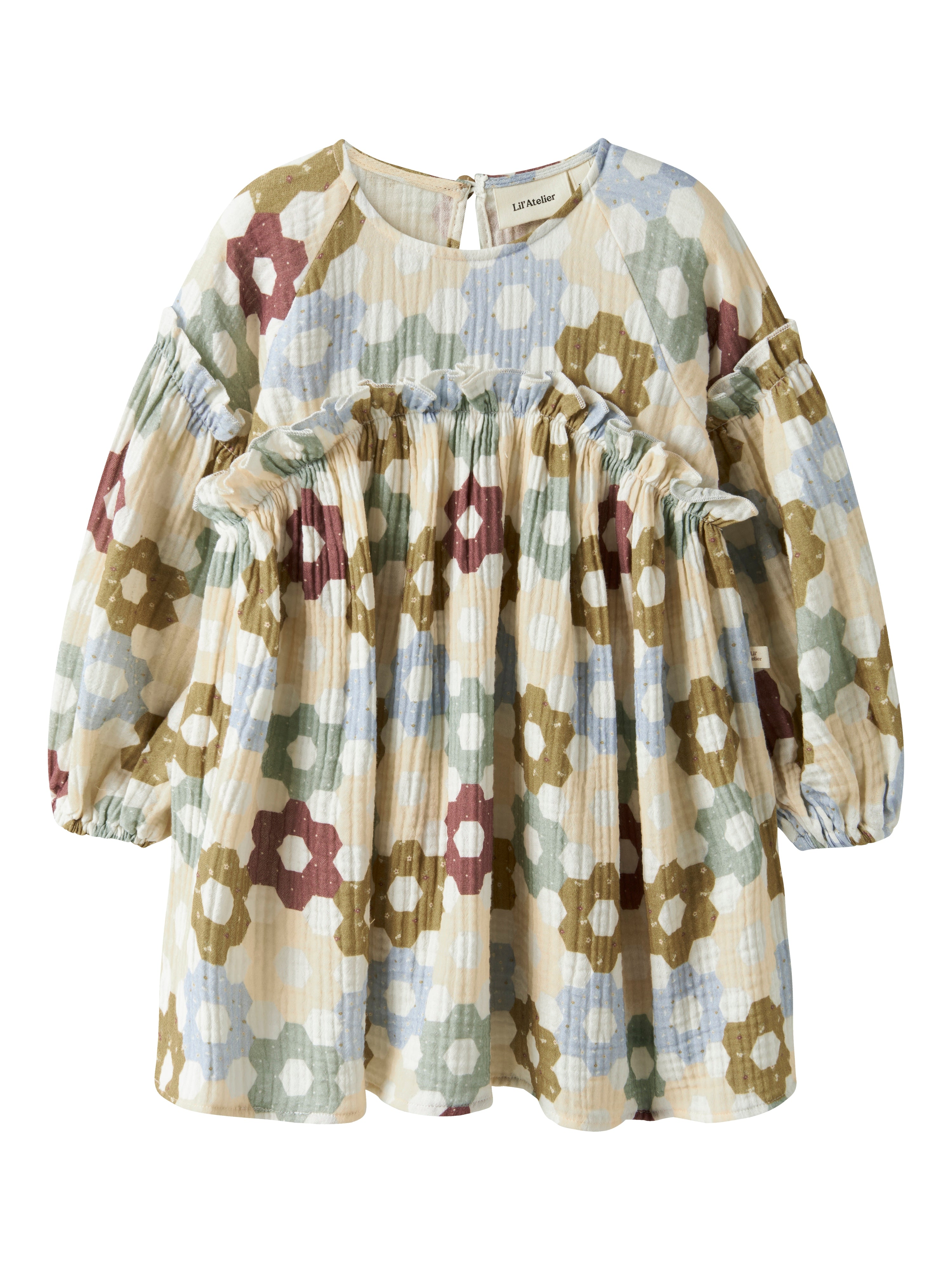 Lil Atelier Talia LS Loose Dress - Coconut Milk