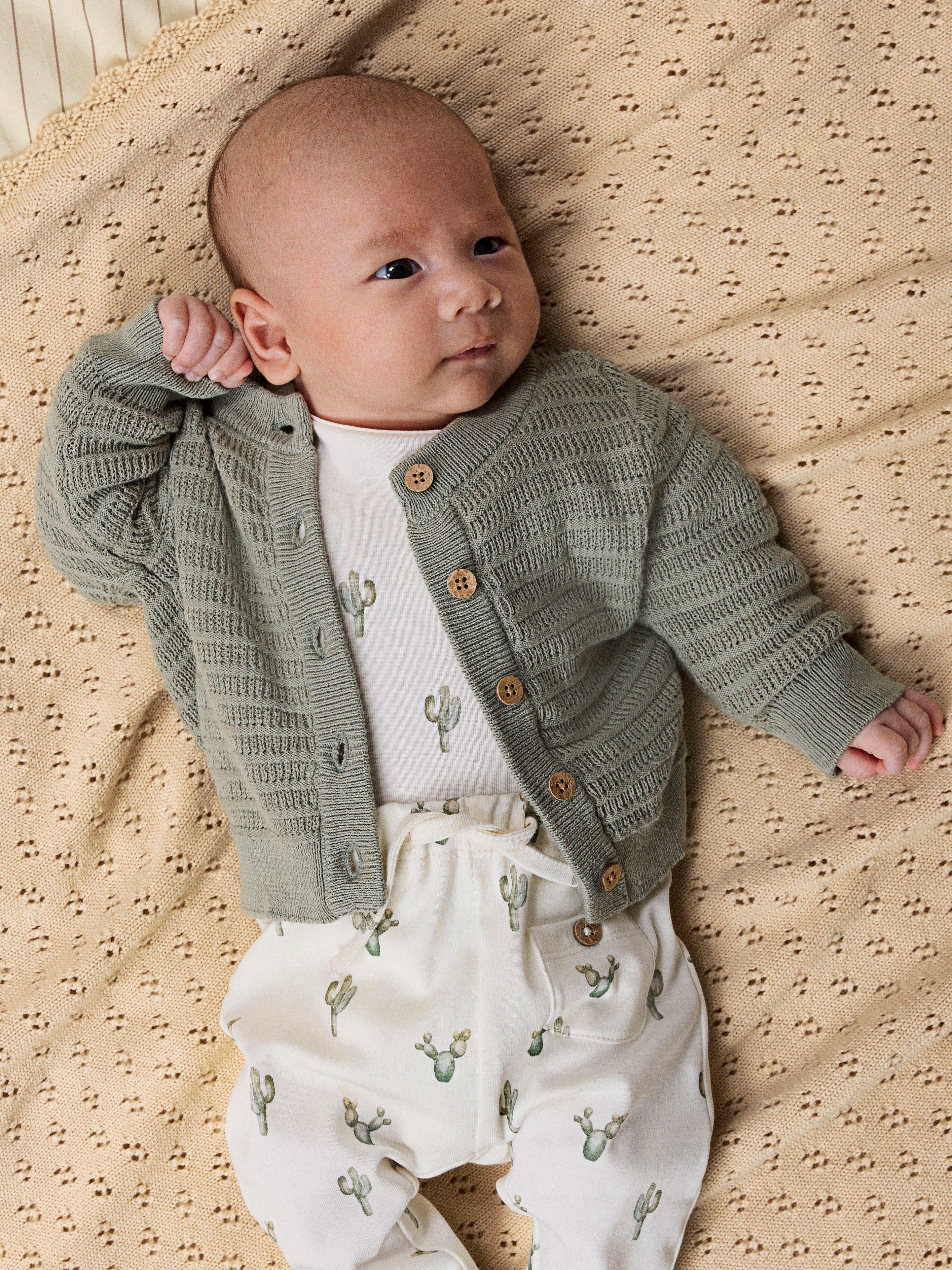 Lil Atelier Thunder LS Knit Cardigan - Seagrass