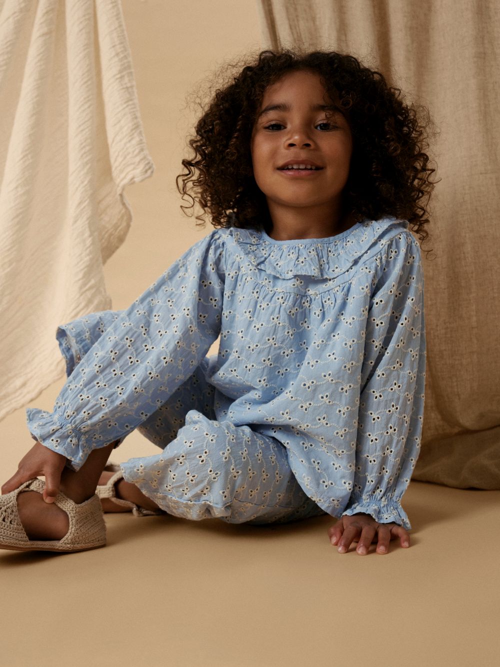 Lil Atelier Tessie LS Loose Shirt - Zen Blue