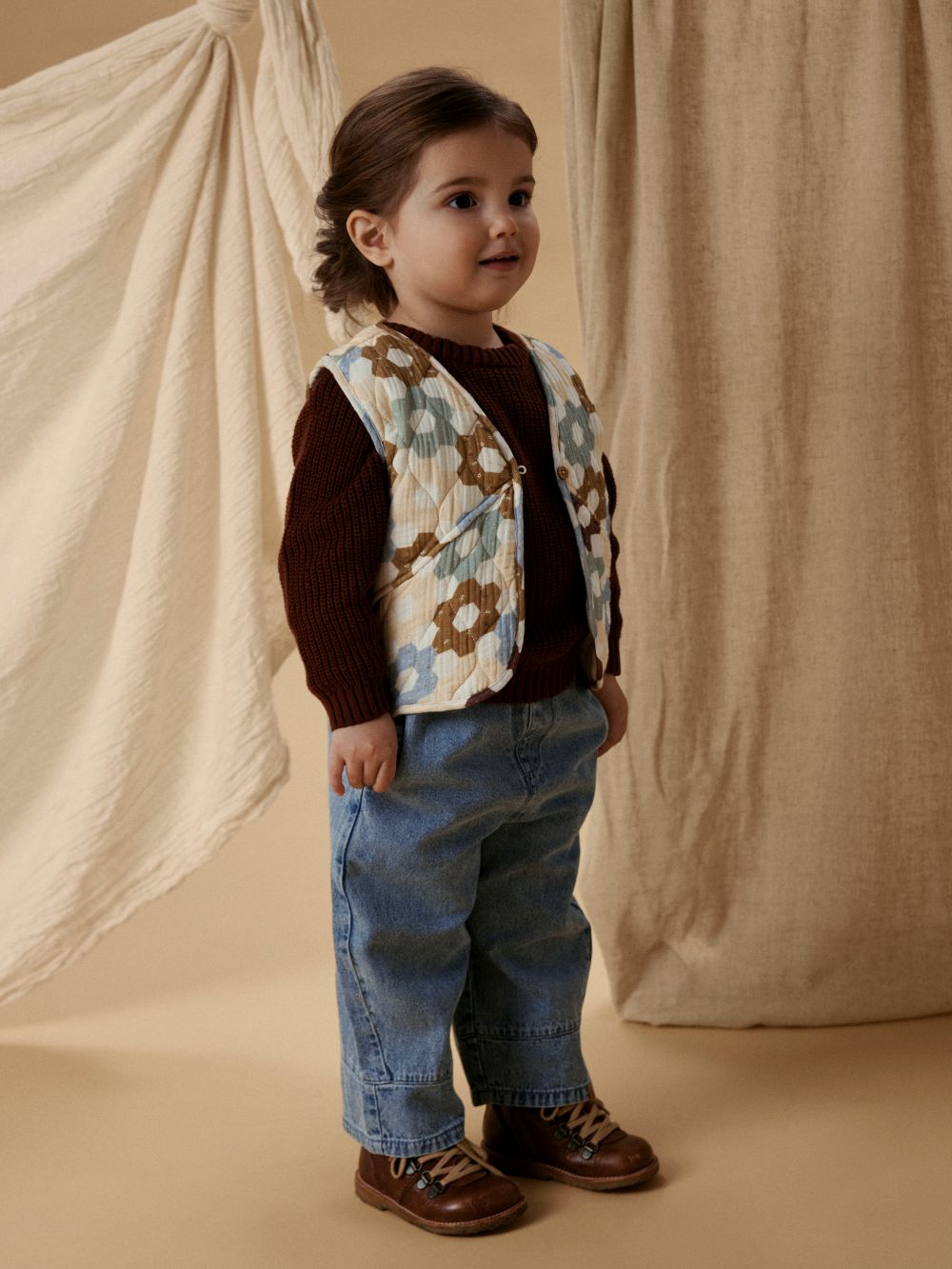 Lil Atelier Talia Quilt Vest - Coconut Milk