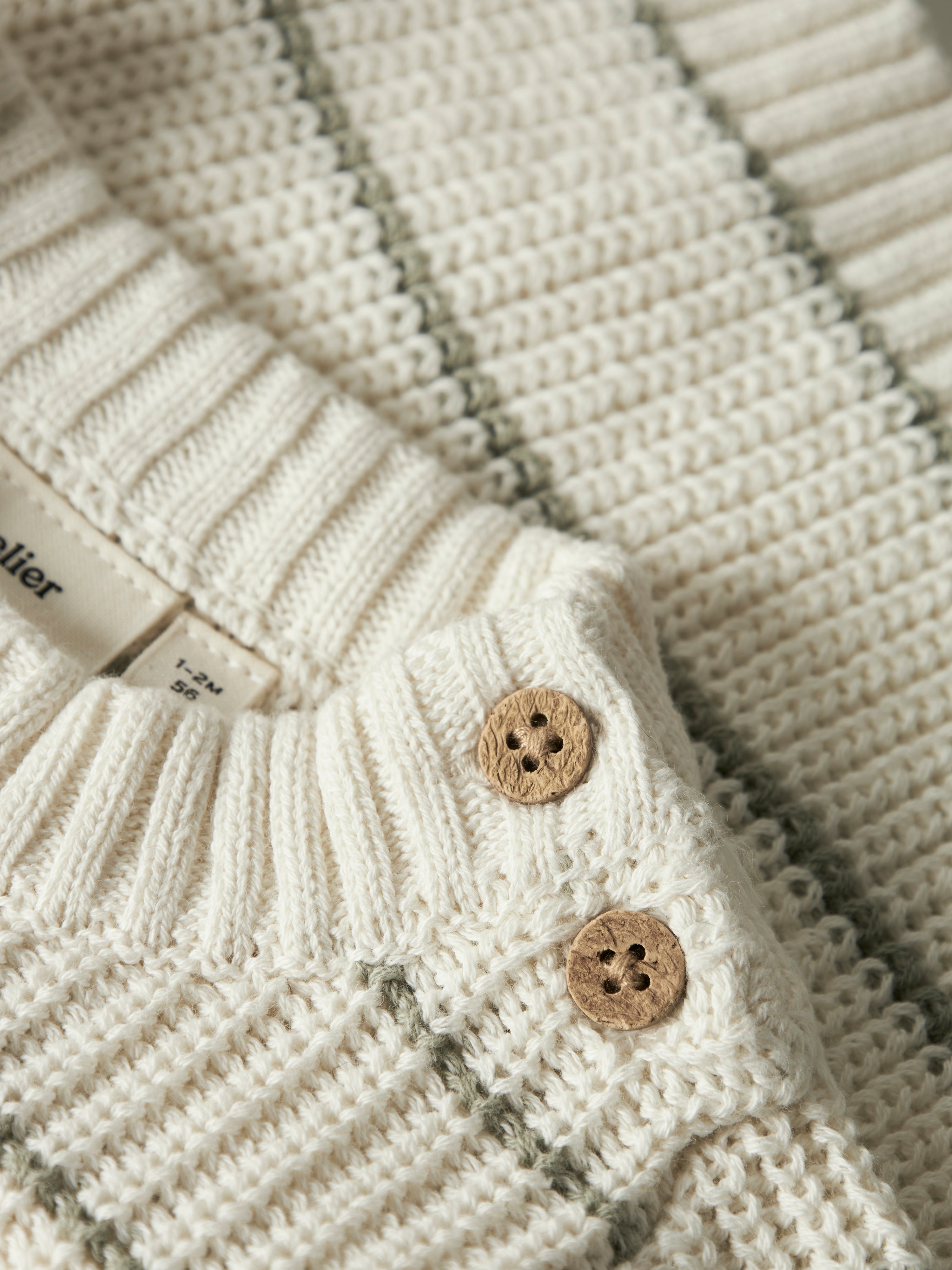 Lil Atelier Emlen LS Knit Stripes - Coconut Milk/Stripes