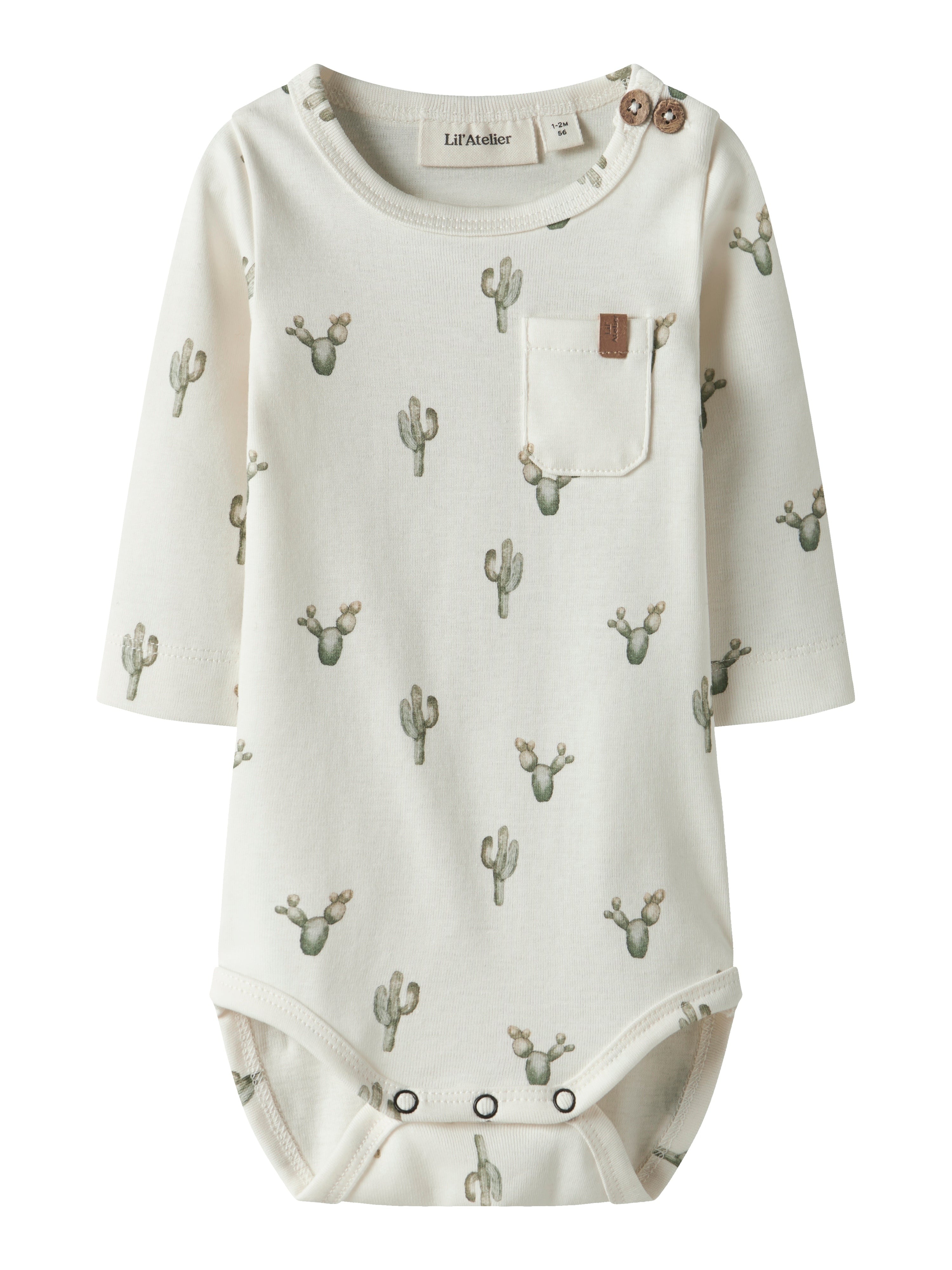 Lil Atelier Layo Sev LS Slim Body - Coconut Milk/Cactus