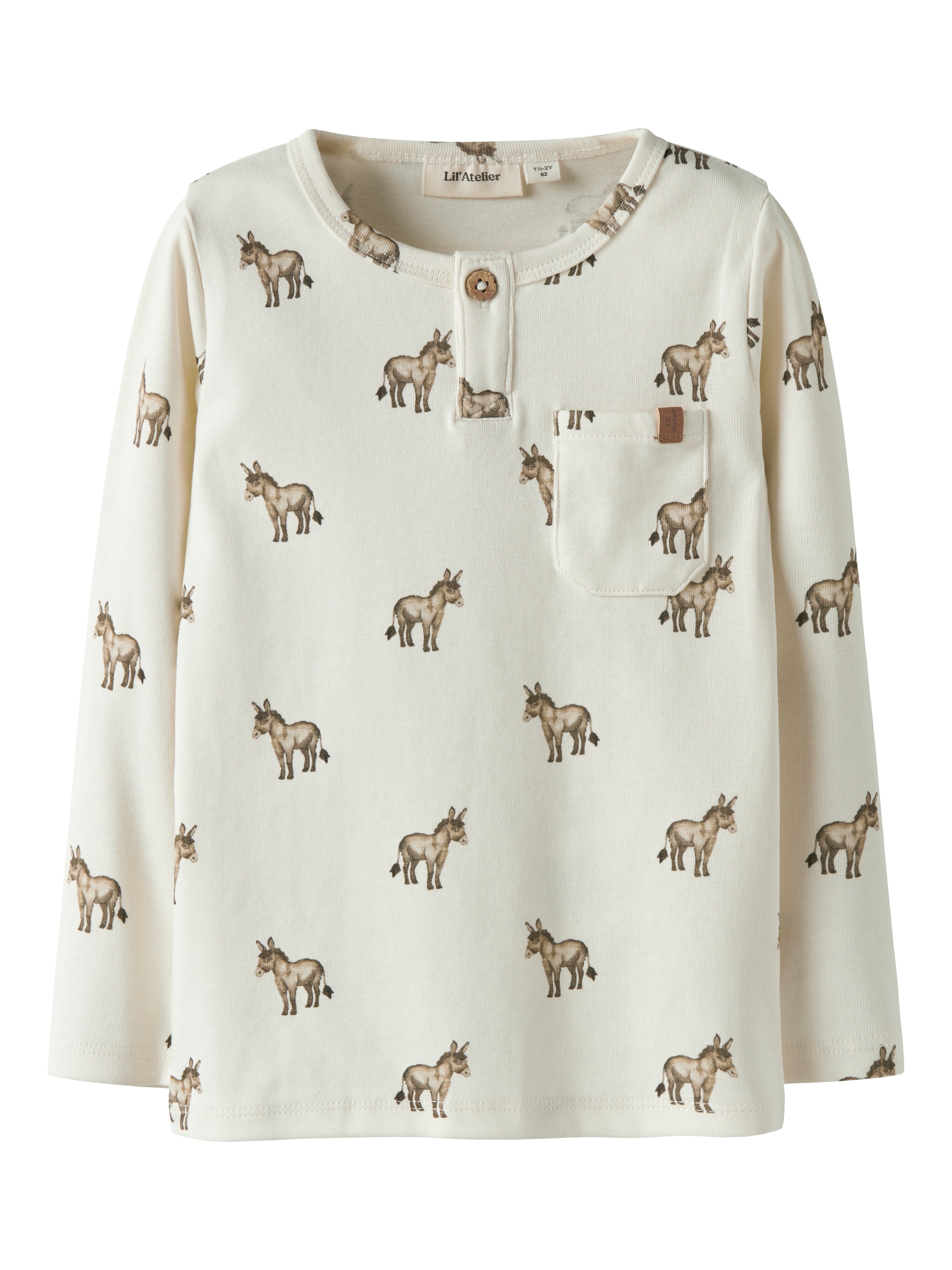 Lil Atelier Layo Sio LS Slim Top - Coconut Milk/Donky