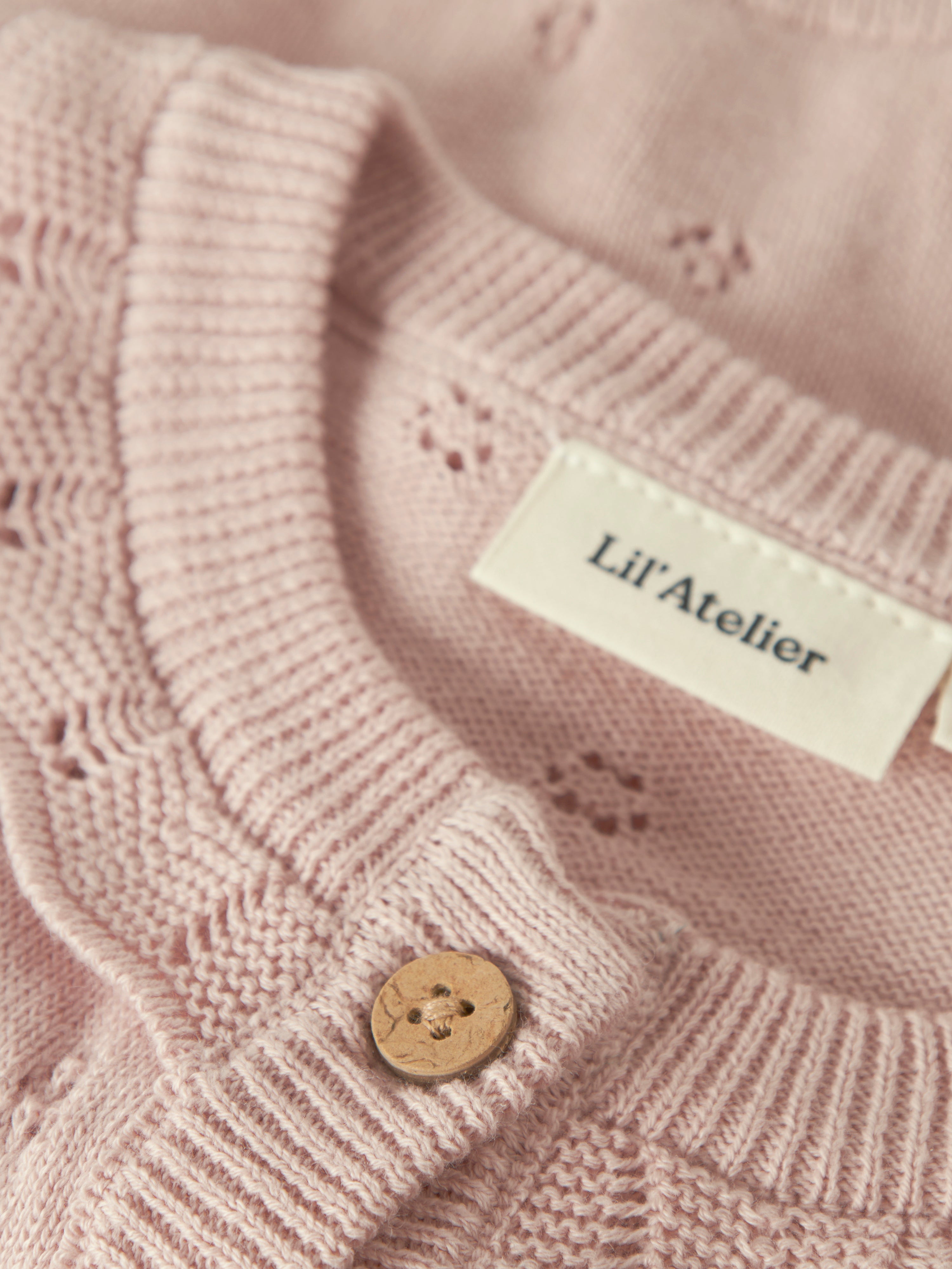 Lil Atelier Dorina LS Knit Cardigan - Peach Whip