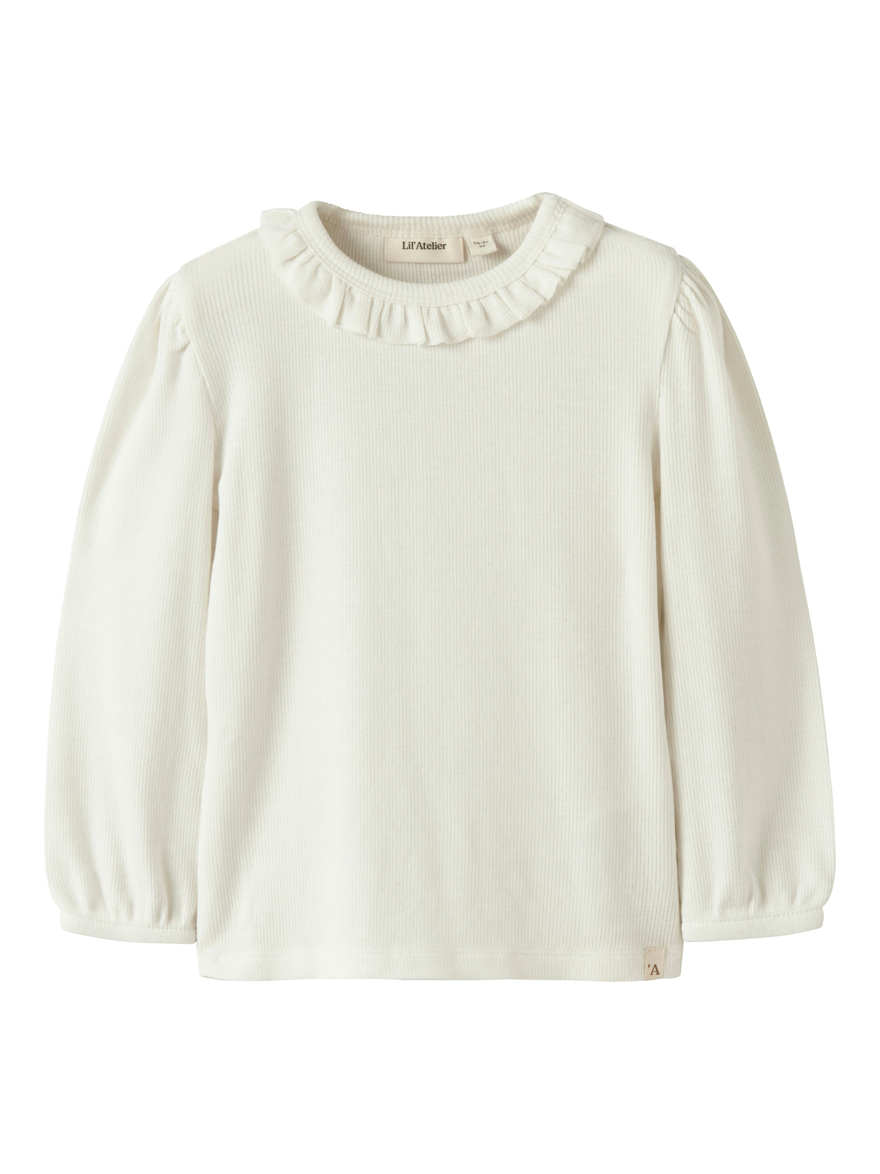 Lil Atelier Frijo LS Slim Top - Coconut Milk