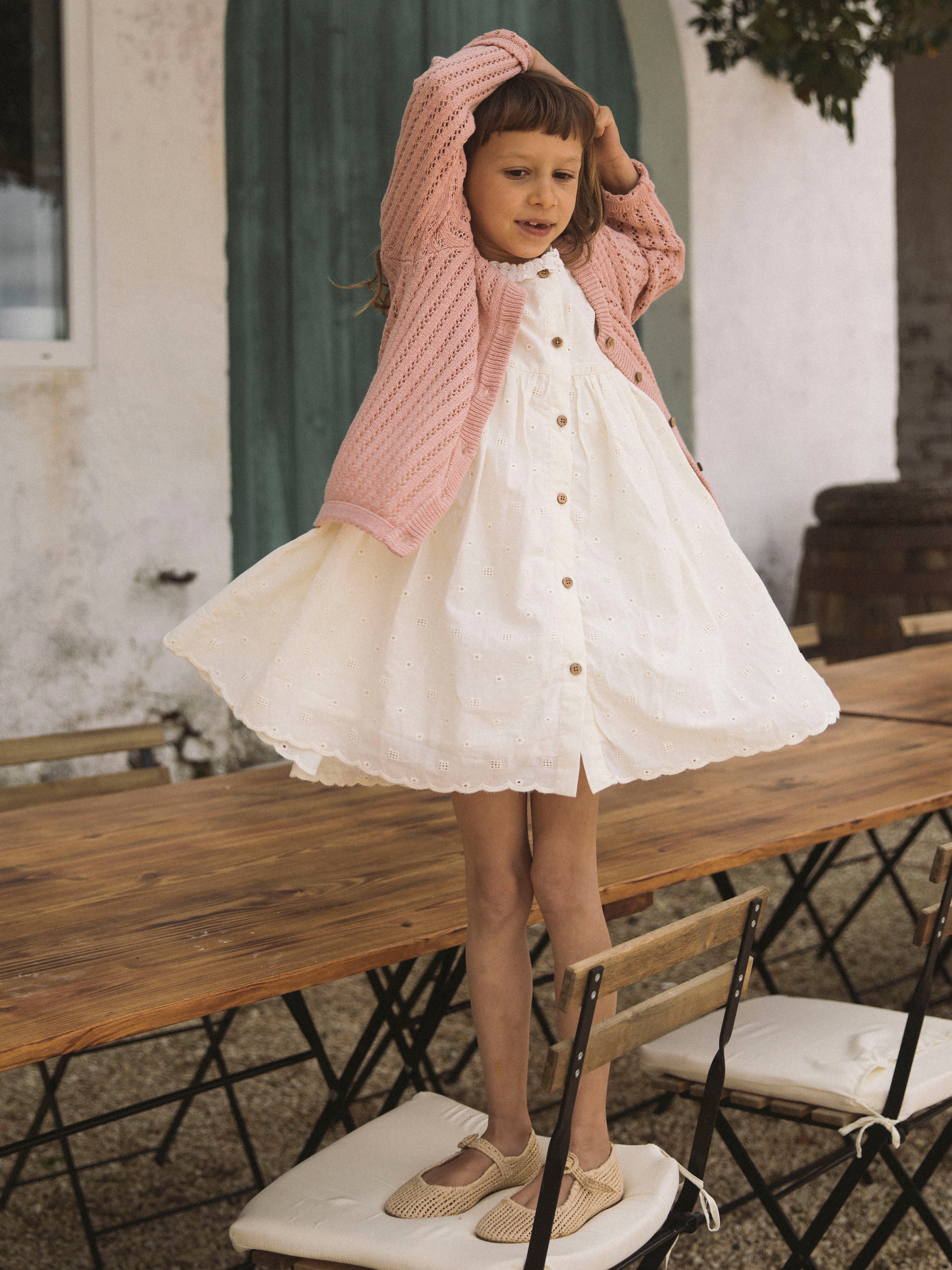 Lil Atelier Flores SS Dress - Coconut Milk