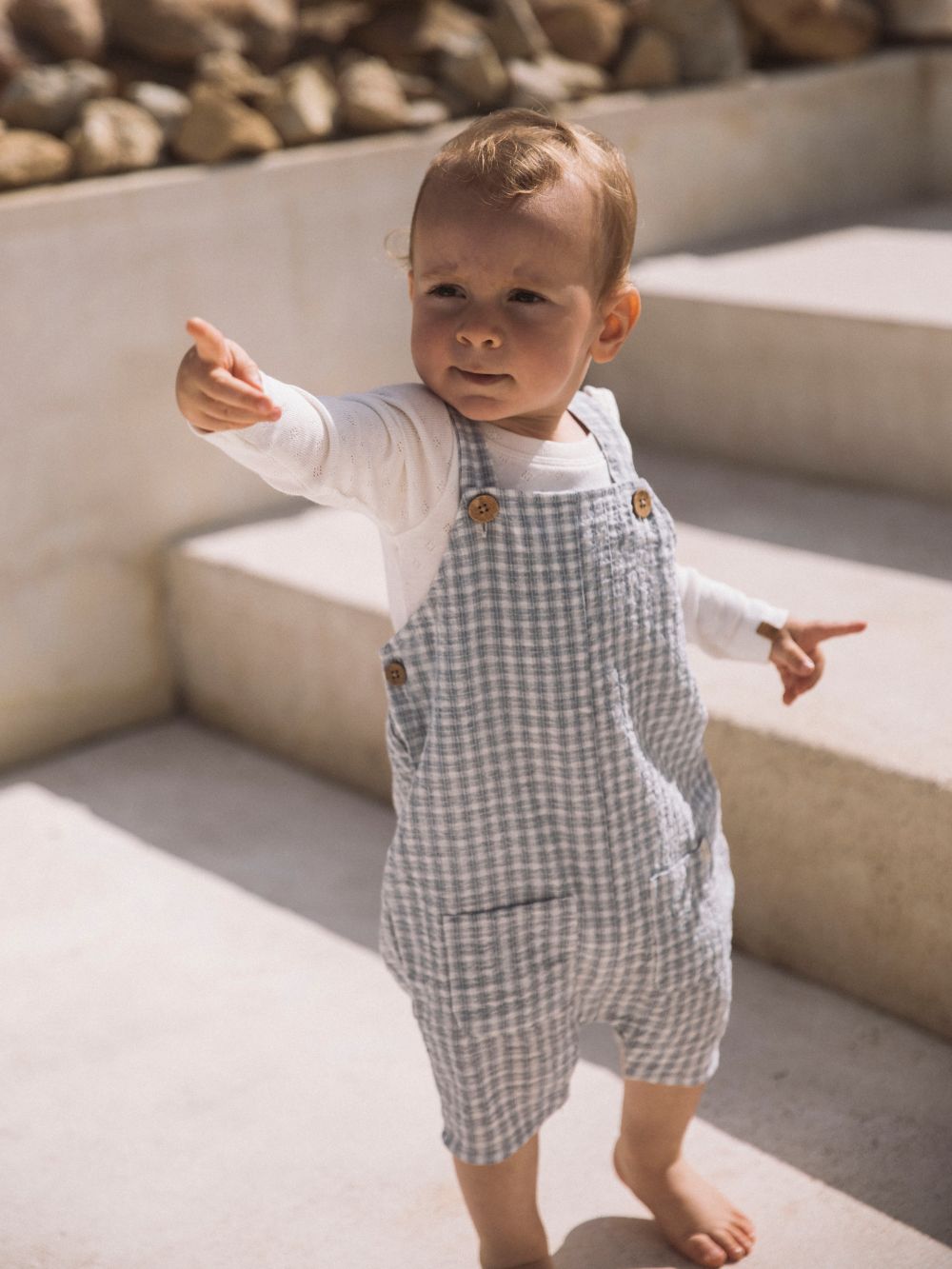 Lil Atelier Frey Loose Short Overall - Coconut Milk