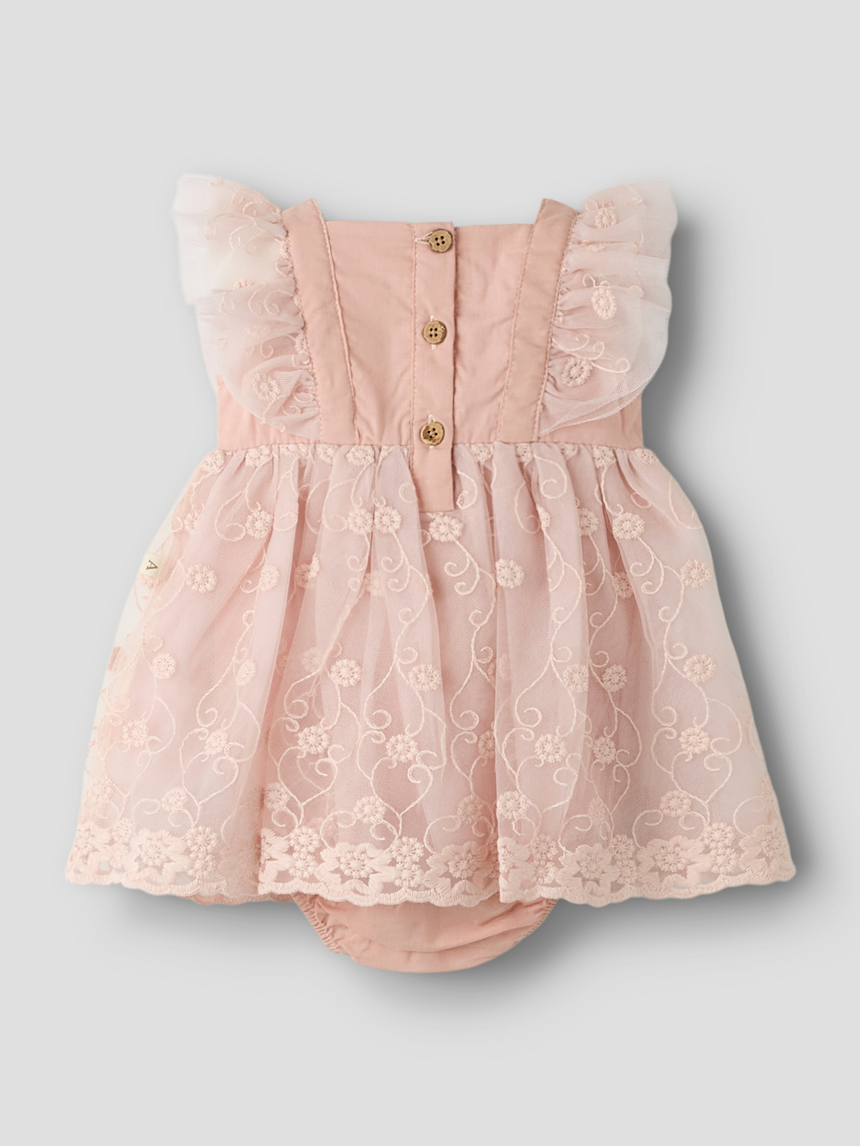 Lil Atelier Feya Tulle Body Dress - Peach Whip