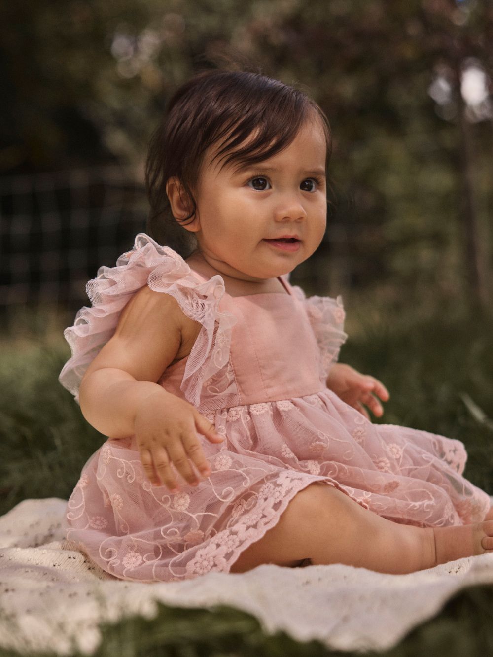 Lil Atelier Feya Tulle Body Dress - Peach Whip