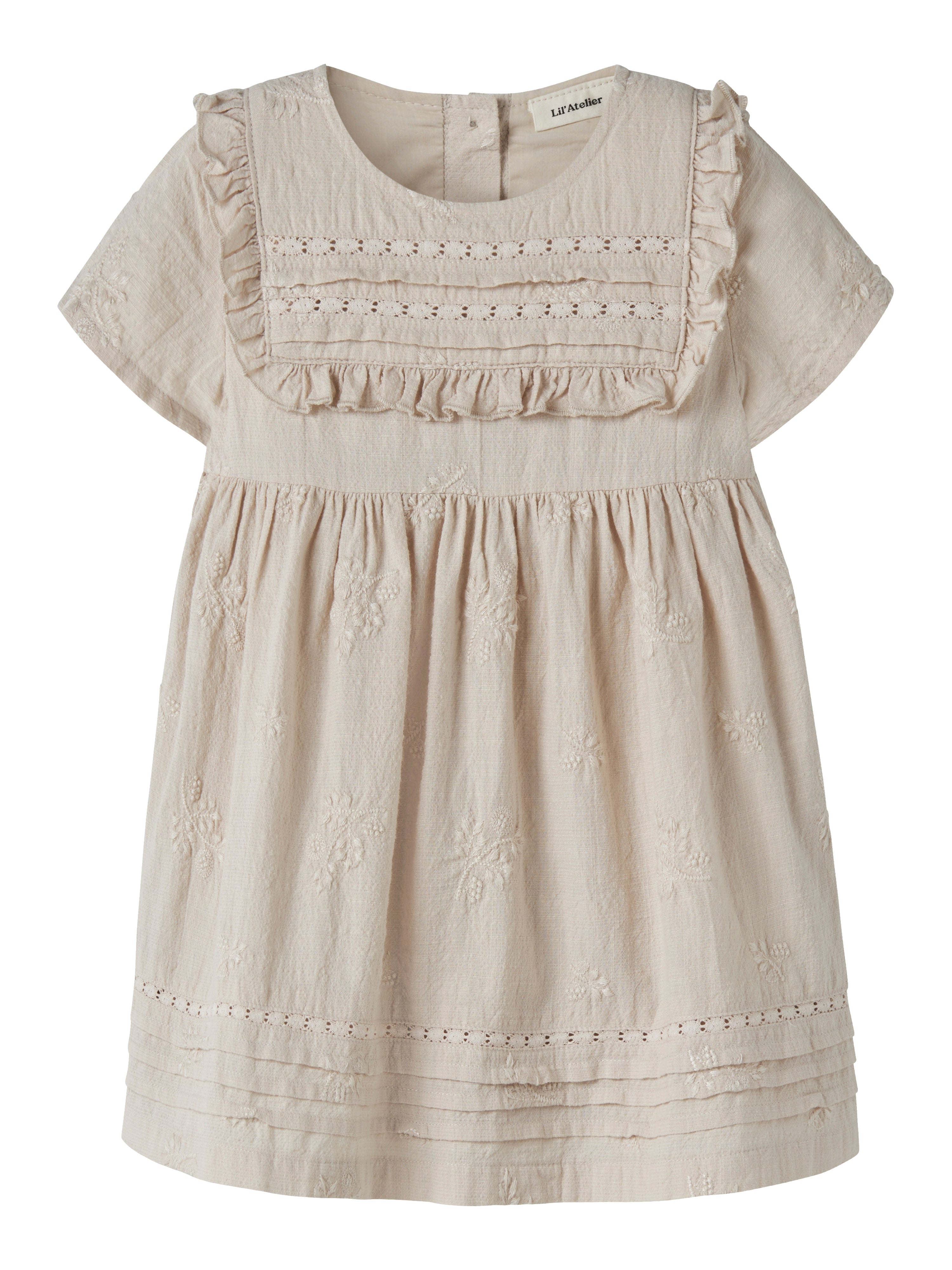 Lil Atelier Feronia SS Loose Dress - Pumice Stone