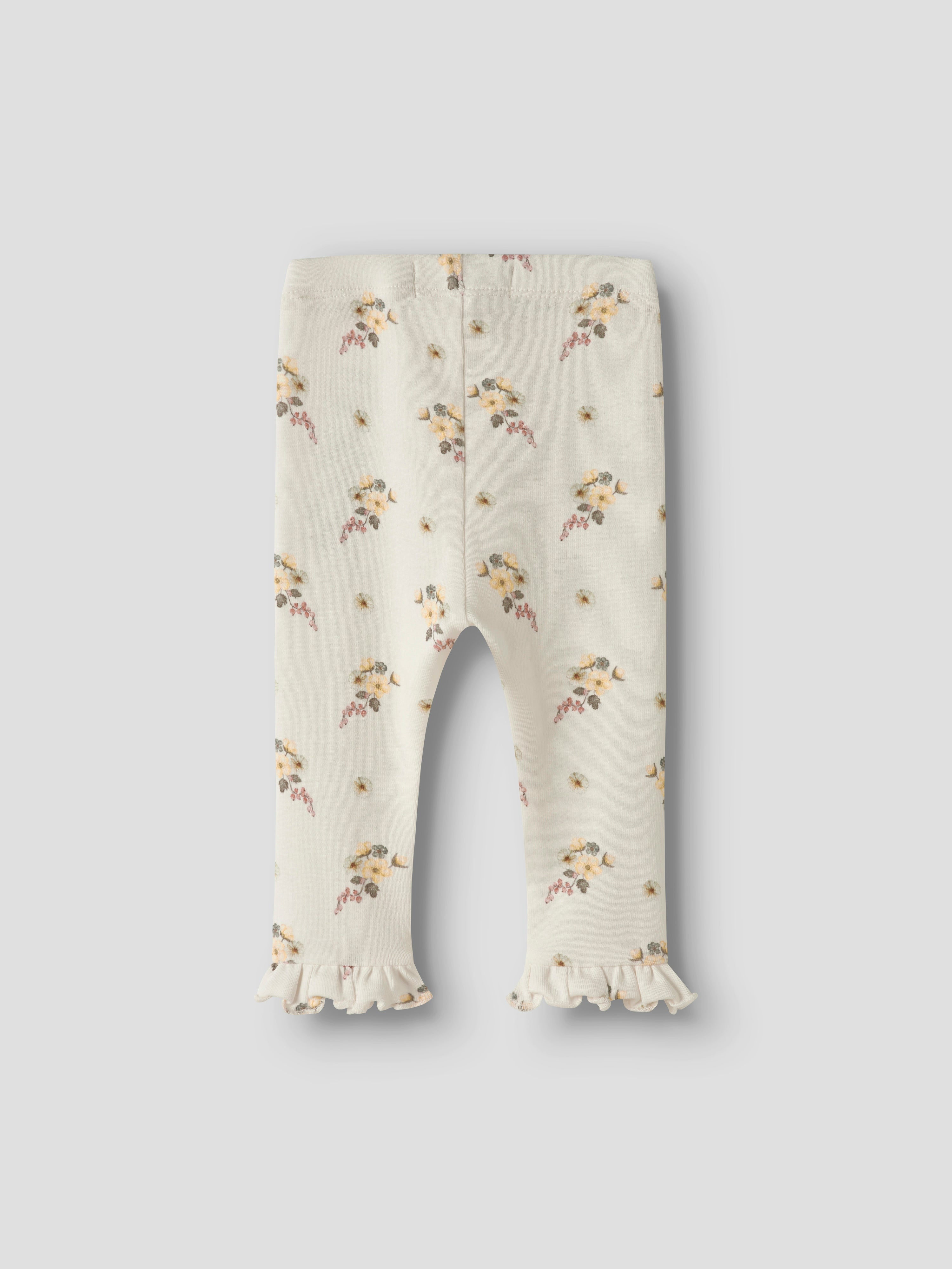 Lil Atelier Gayo Ska Slim Leggings - Coconut Milk/Flower