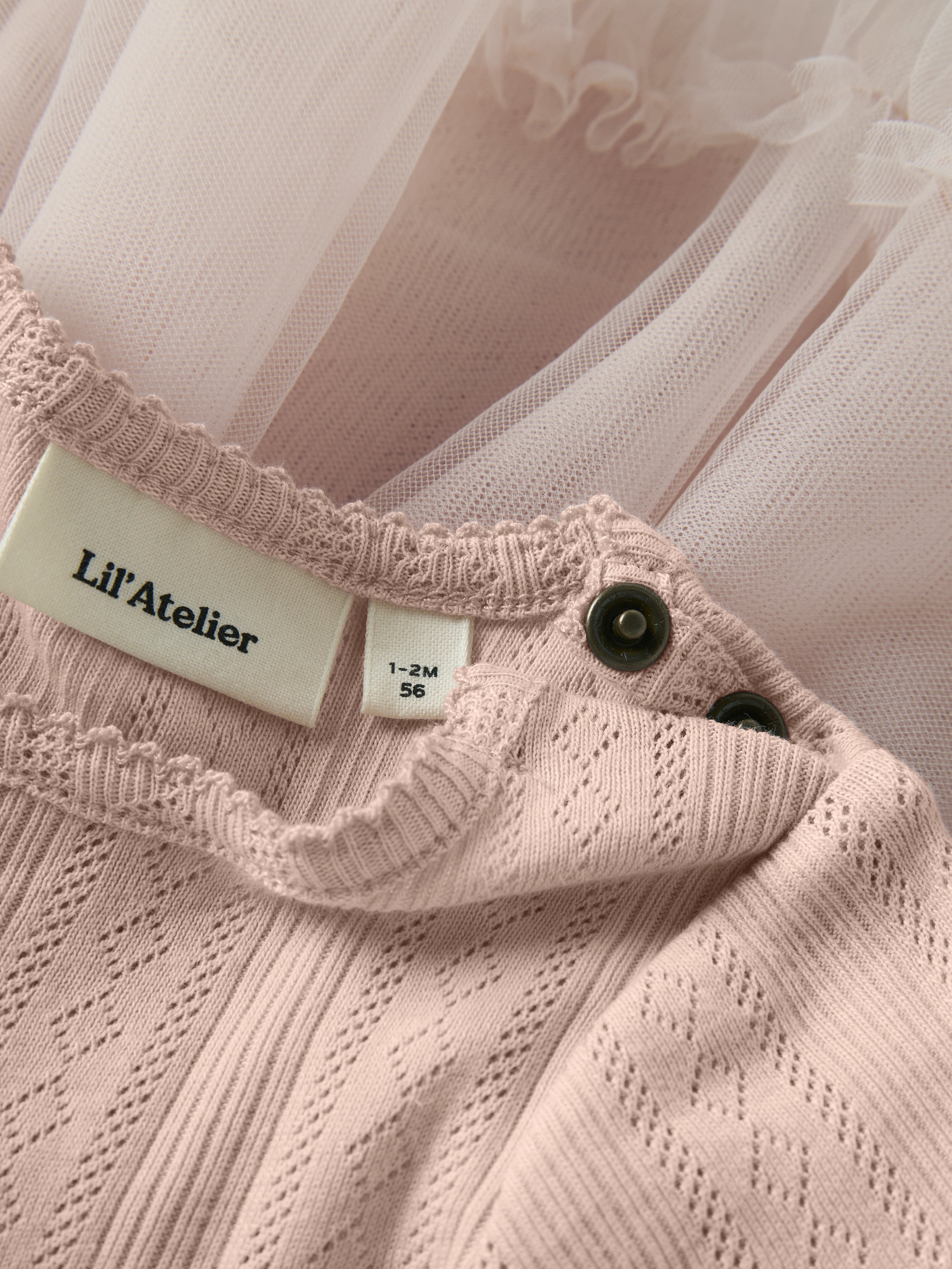 Lil Atelier Fanella SS Body Tulle Dress - Peach Whip