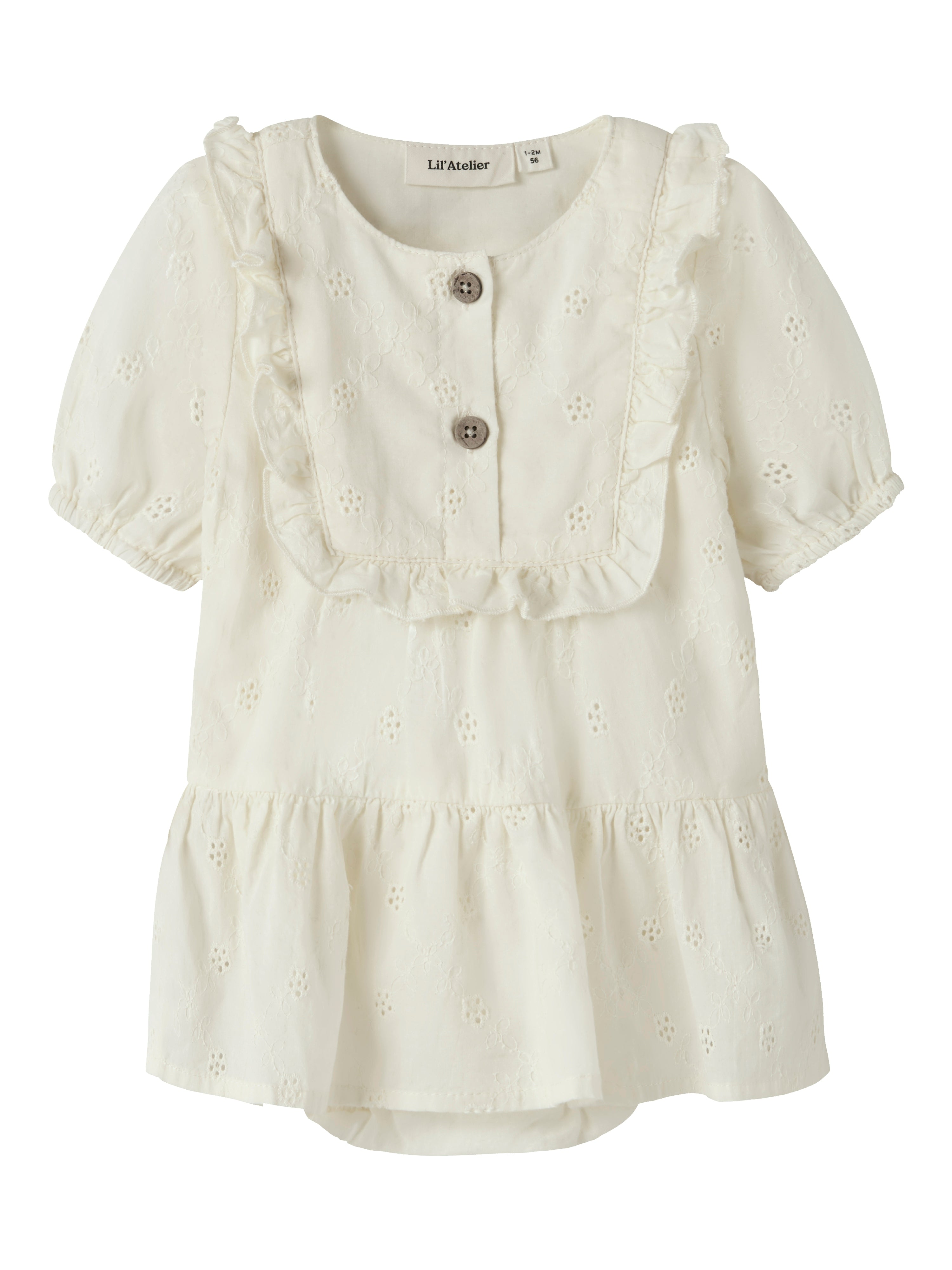 Lil Atelier Hosa SS Loose Body Dress - Coconut Milk